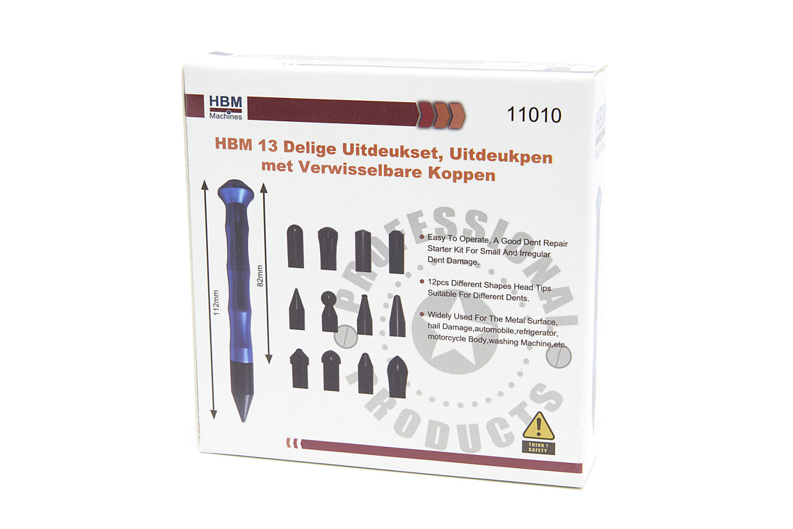 Tŕň s vymeniteľnými hlavicami na jemné opravy a preliačiny od krupobitia – 13 dielov – HBM