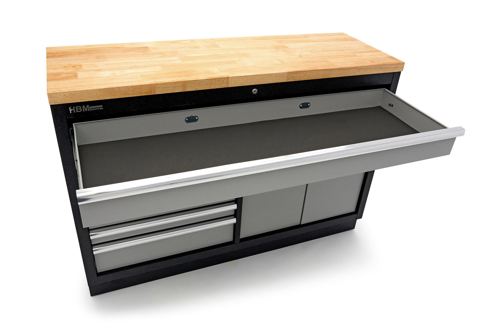 Profesionálny pracovný stôl so skrinkou na náradie, 136cm, 9 zásuviek HBM