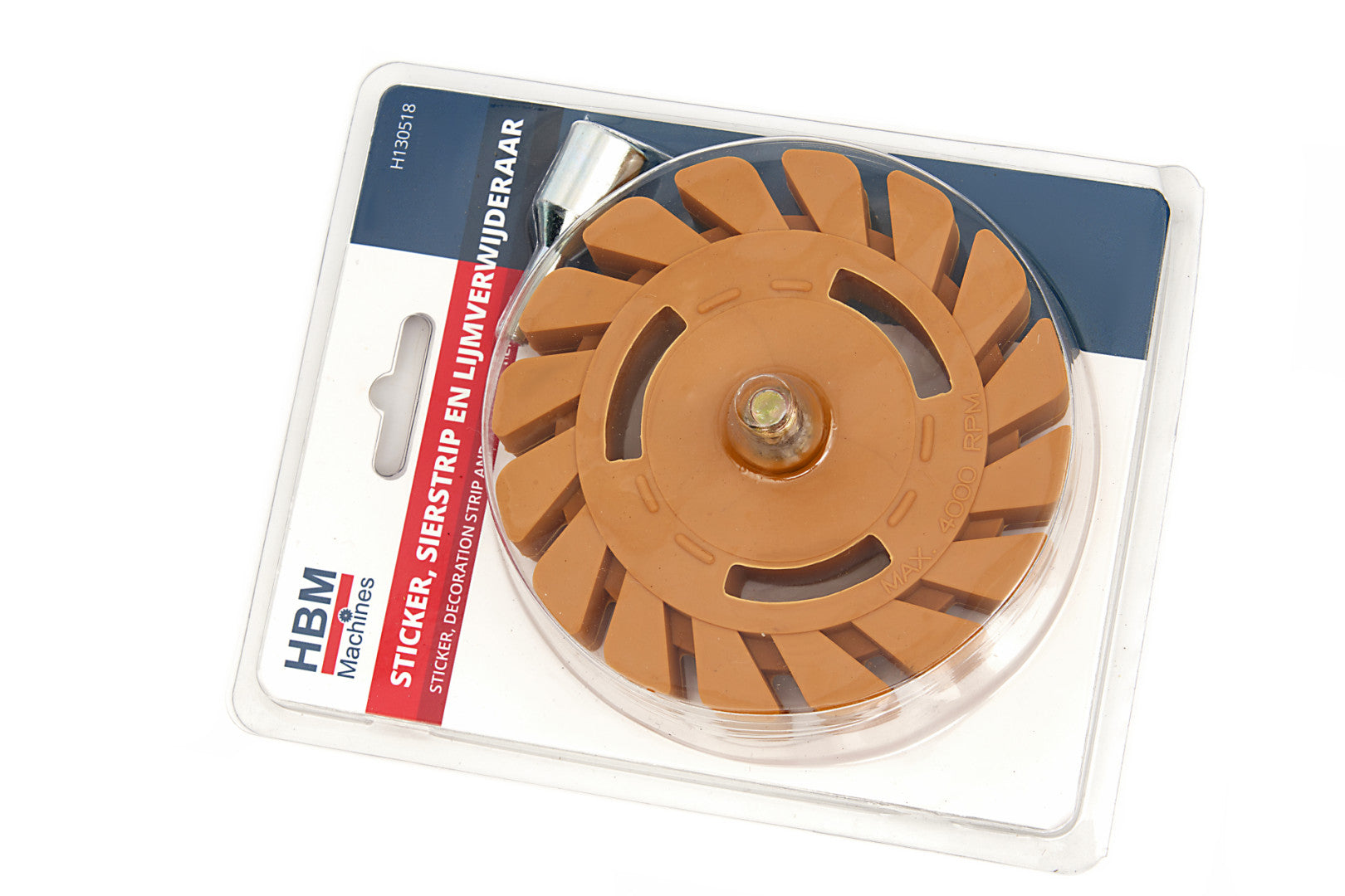 Gumový kotúč na odstráneie lepidla, fólie a nečistôt, 100mm, s vŕtacím adaptérom HBM Machines