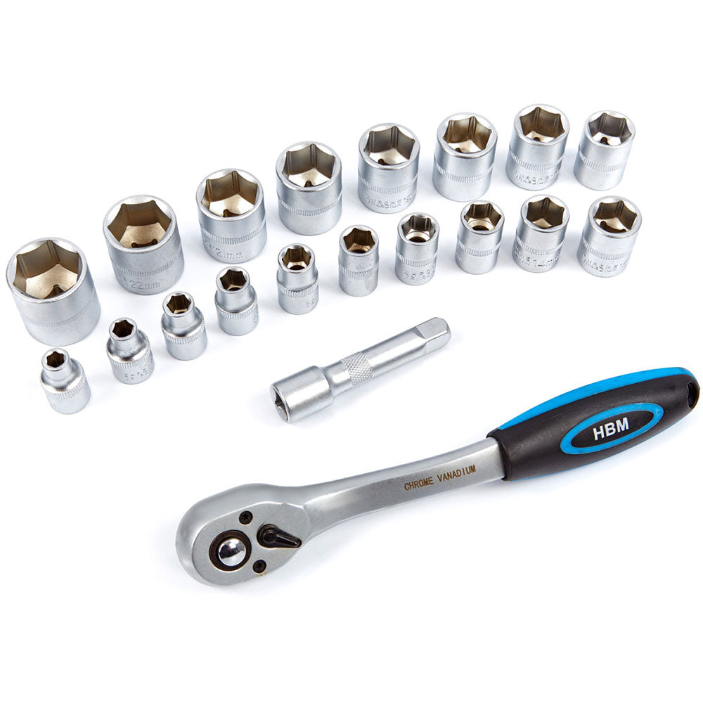 Sada račňového kľúča s nástrčkami 3/8, 19 kusov