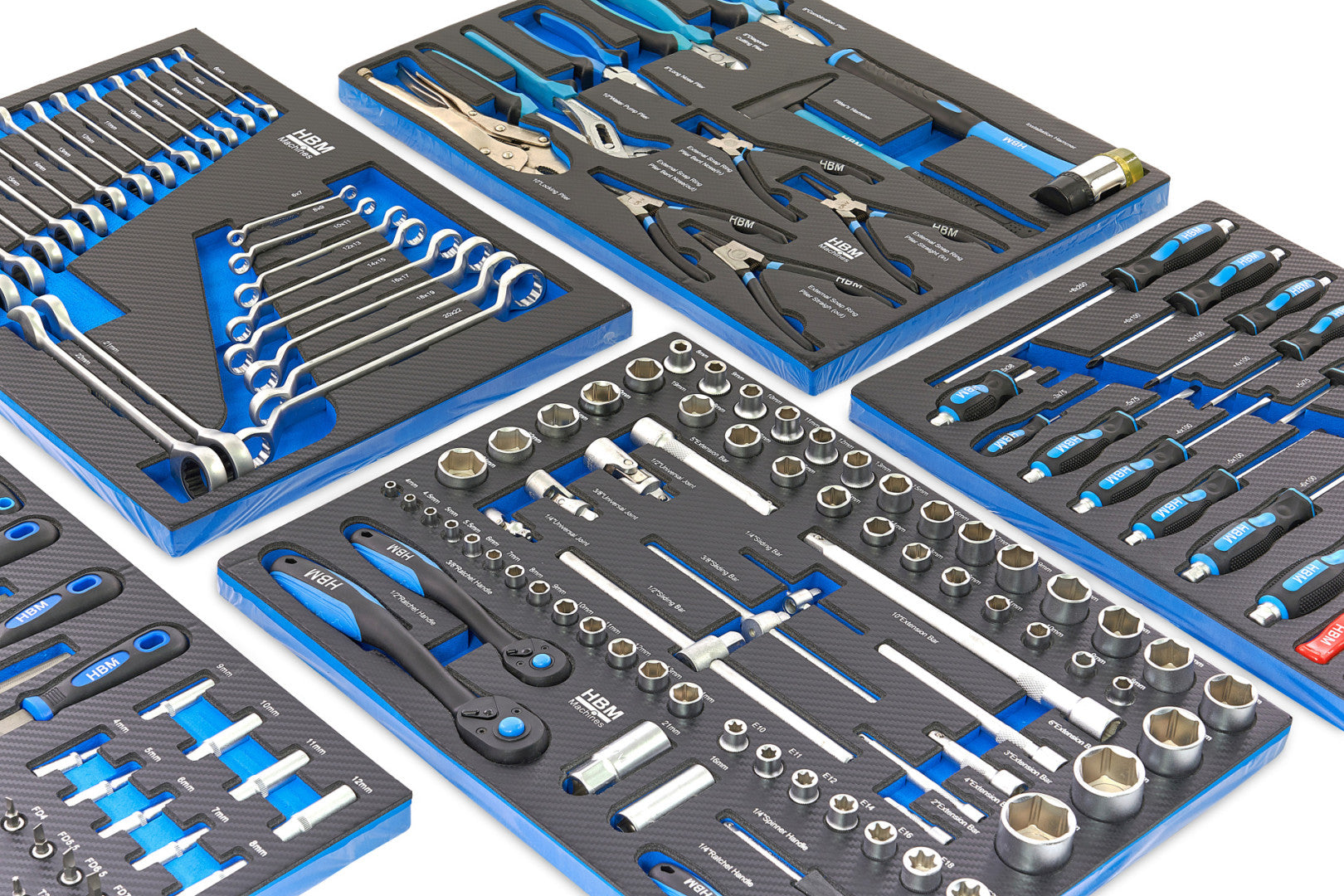 Profesionálna skrinka - dielenský vozík s náradím, so 7 zásuvkami, 196ks náradia, 5 vložiek - premium, HBM Holandsko