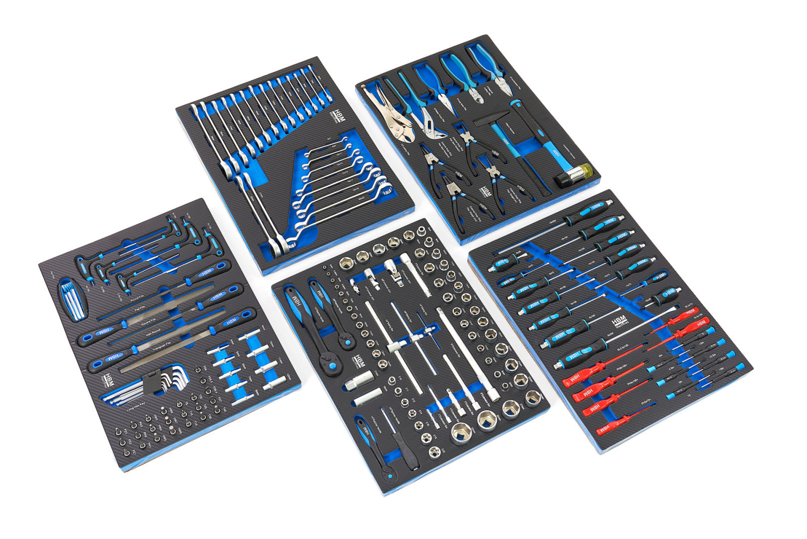 Profesionálna skrinka - dielenský vozík s náradím, so 7 zásuvkami, 196ks náradia, 5 vložiek - premium, HBM Holandsko