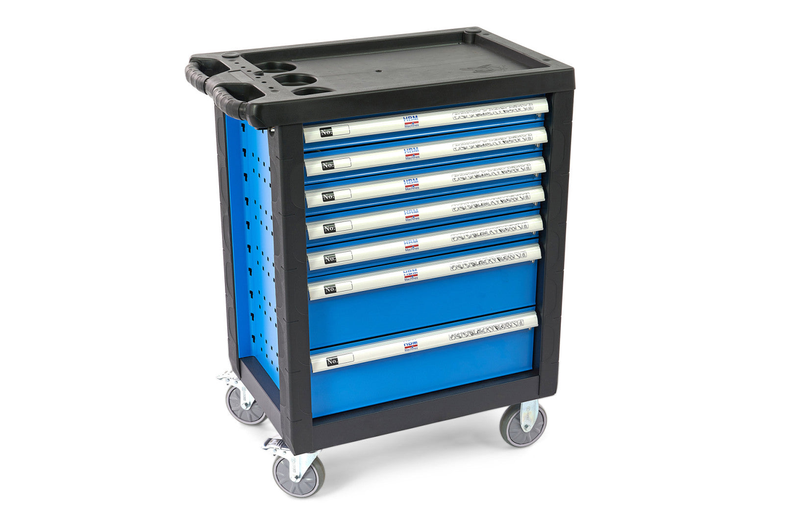 Profesionálna skrinka - dielenský vozík s náradím, so 7 zásuvkami, 196ks náradia, 5 vložiek - premium, HBM Holandsko