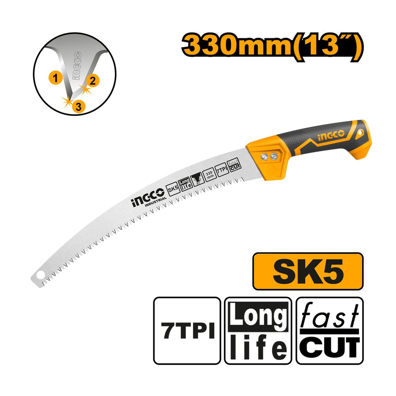 Ručná záhradná píla s čepeľou 33cm Ingco