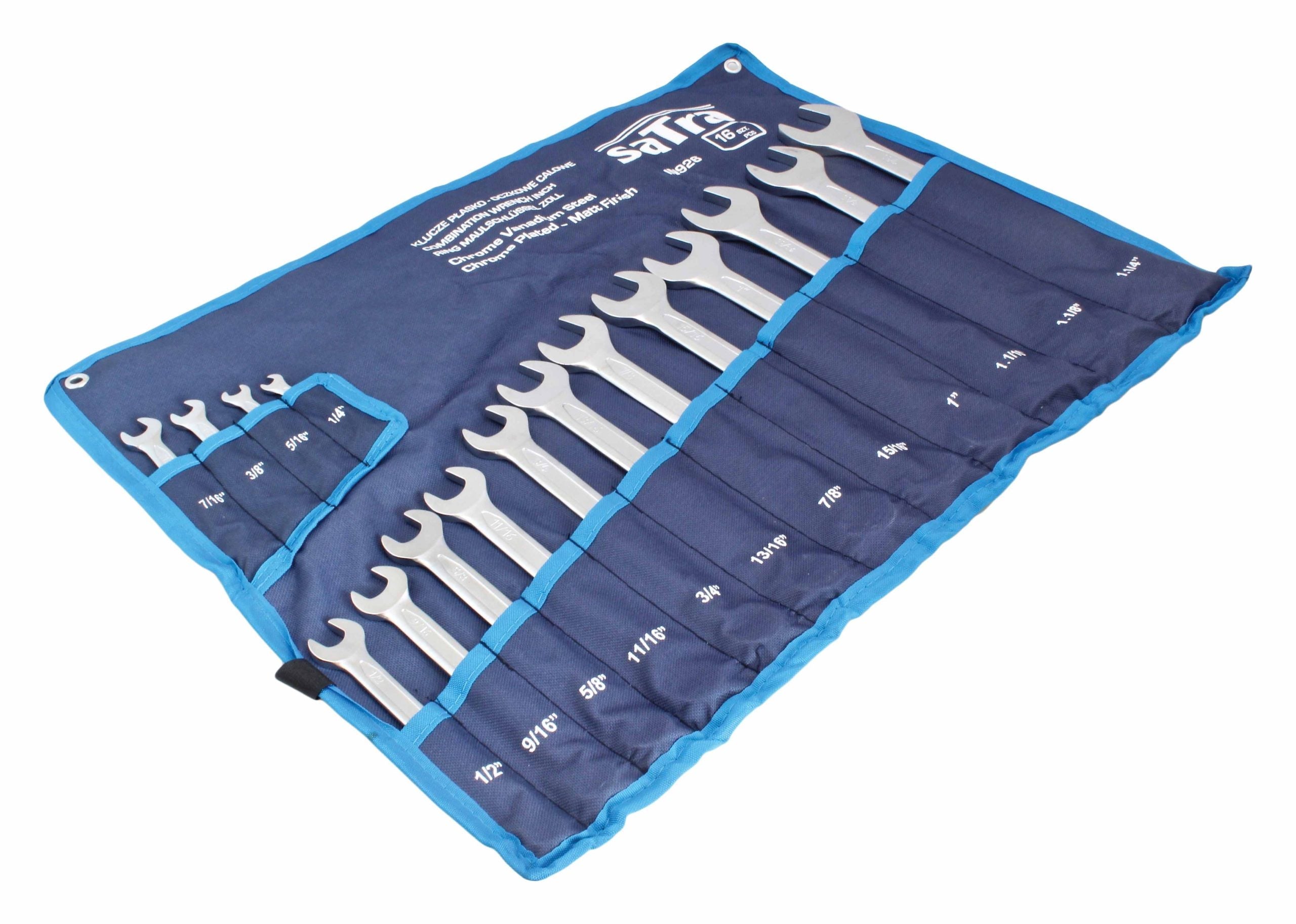 Sada kombinovaných očko-plochých kľúčov v palcoch 16ks