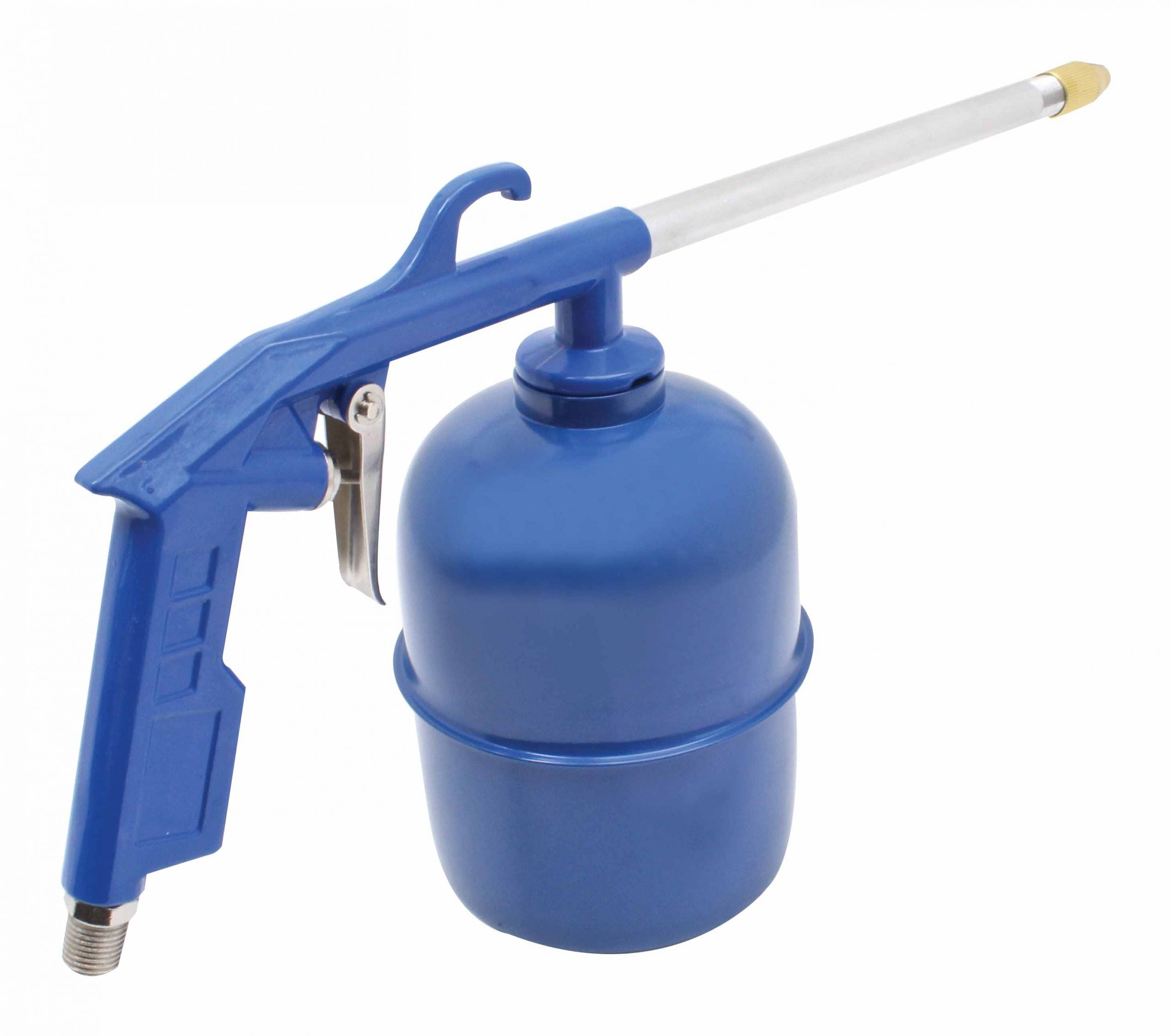 Pneumatická pištoľ na umývanie a odmasťovanie motora, kovová nádržka 1l, dlhá tryska 230mm, 3 - 5bar