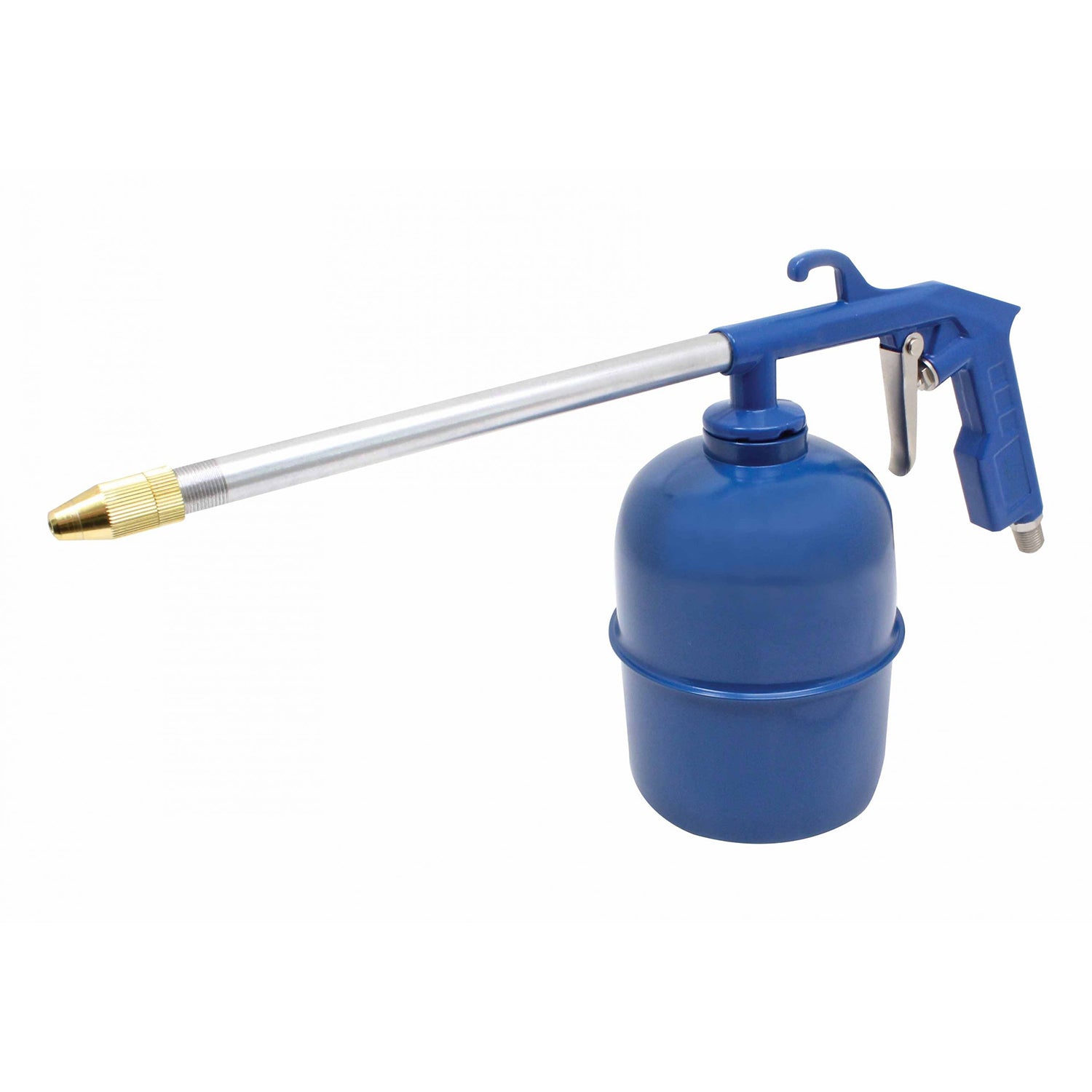 Pneumatická pištoľ na umývanie a odmasťovanie motora, kovová nádržka 1l, dlhá tryska 230mm, 3 - 5bar