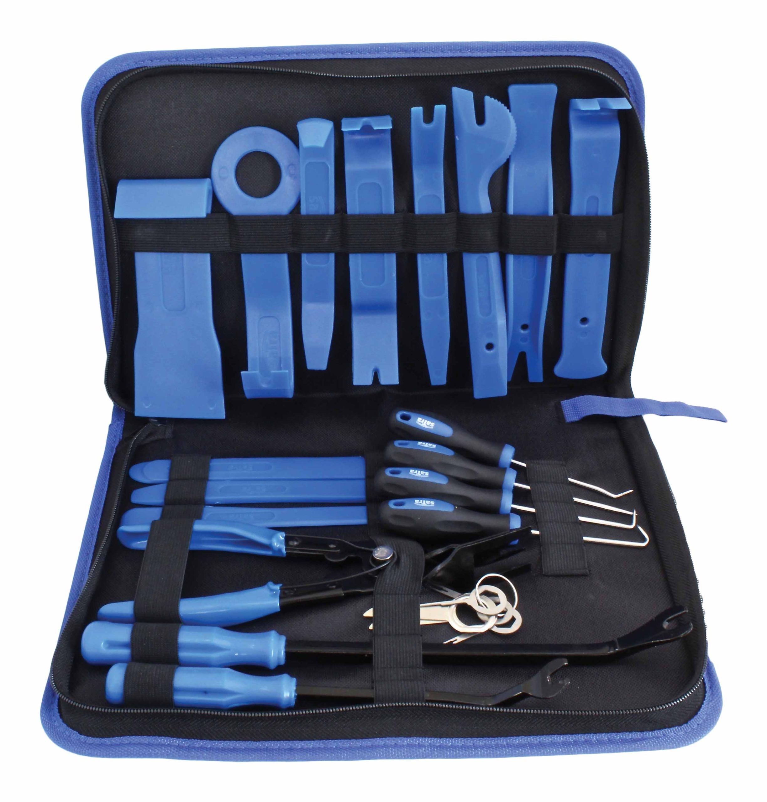 Súprava nástrojov na demontáž autorádia a čalúnenia, auto klipy 24ks