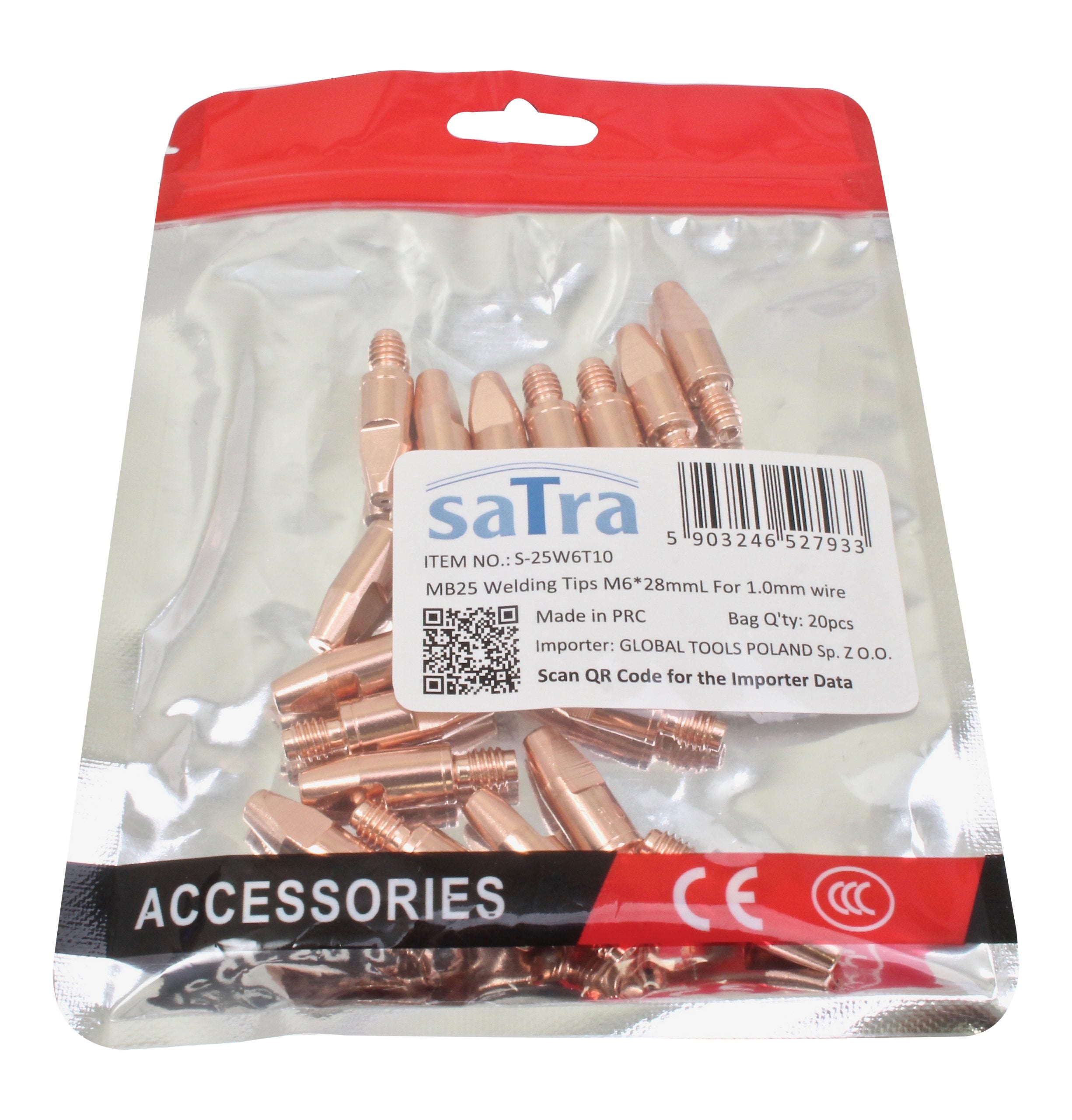 Sada kontaktnýc špičiek pre MIG/MAG zváranie M6 x 28mm, pre drôt 1,0mm, MB25/MB24/MB36
