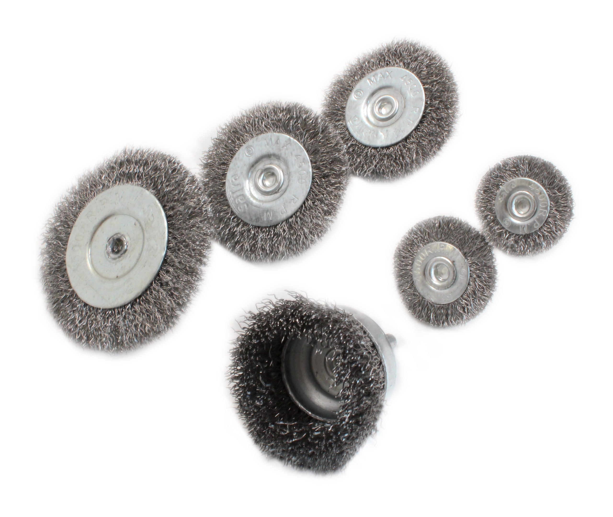 Sada 6 drôtených oceľových kefiek s tŕňom na vŕtačku