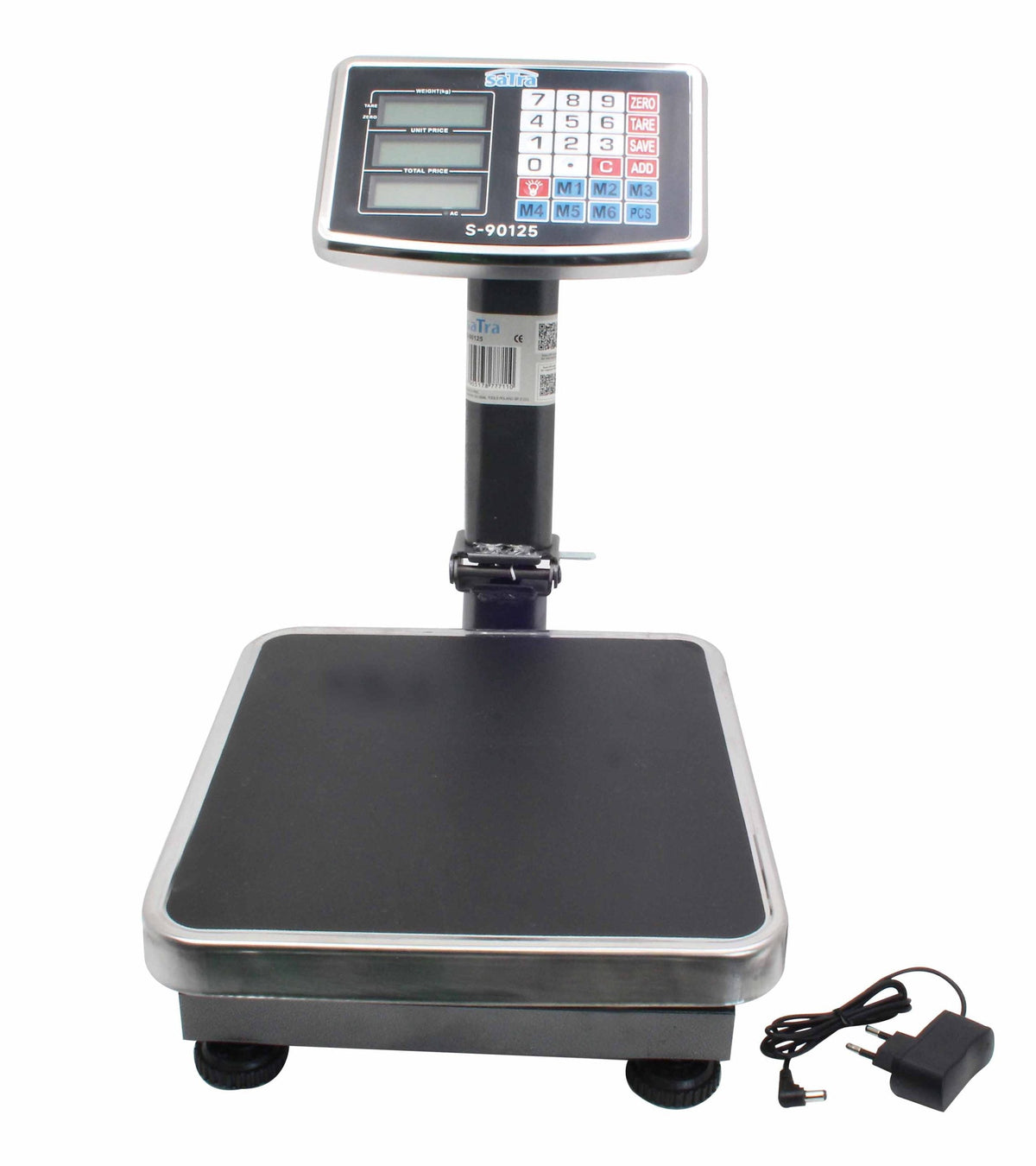Digitálna plošinová váha, obchodná, s LCD displejom, skladacia, do 60kg Satra