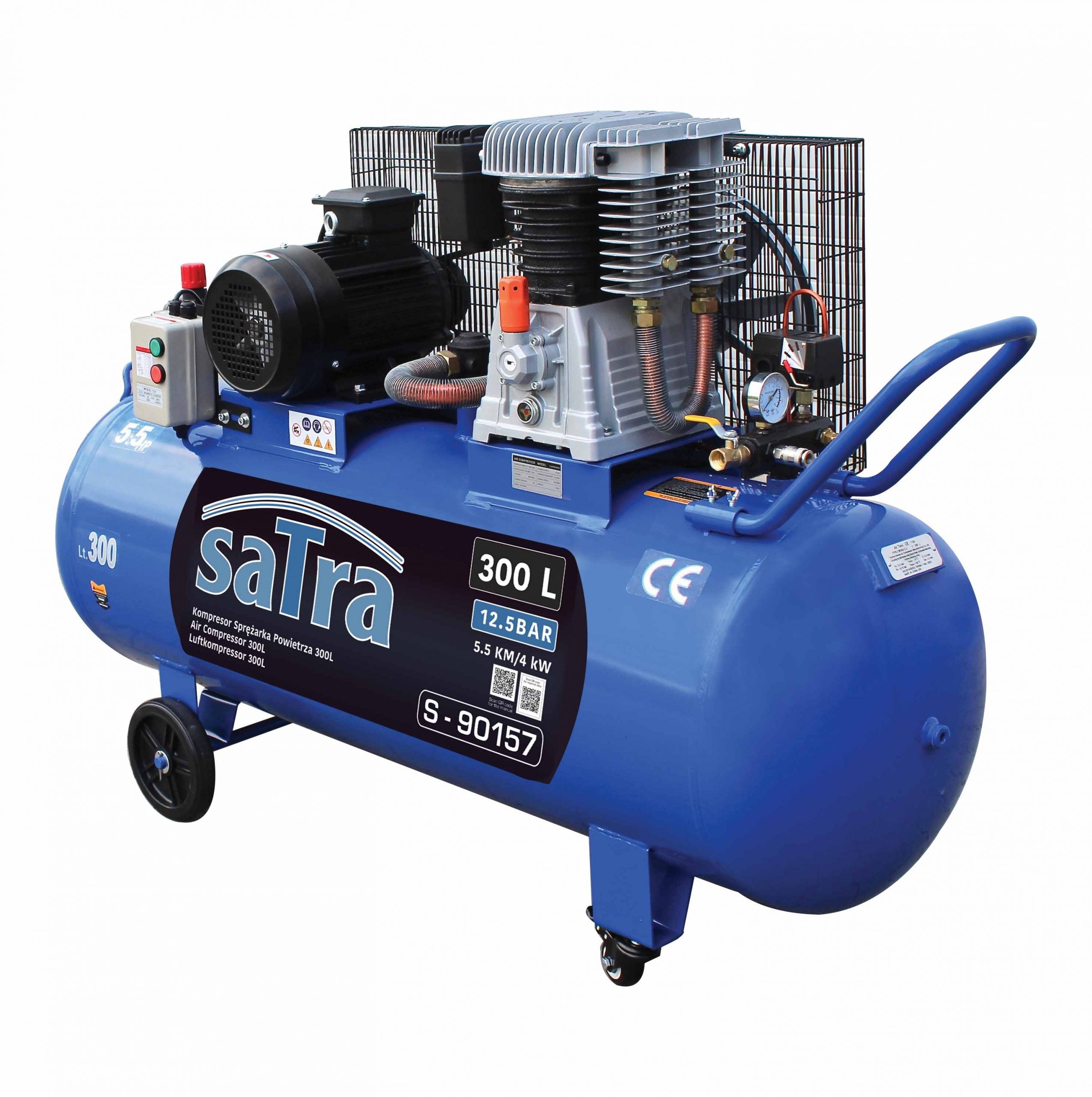 Vzduchový kompresor 300l 4kW 5,5hp 12,5bar 380V Techman Satra