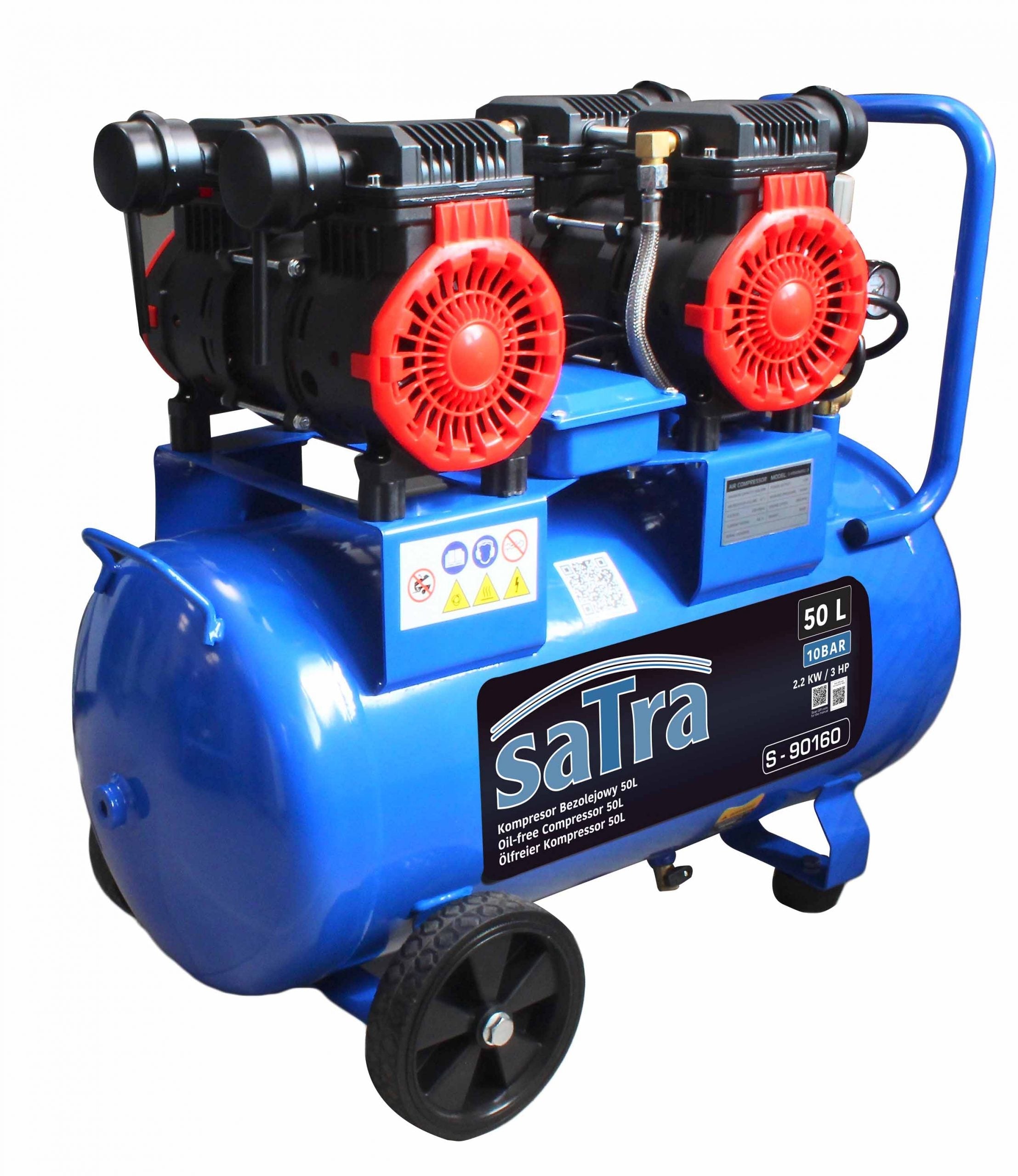 Tichý bezolejový kompresor s nízkou hlučnosťou 50l 2200W Satra