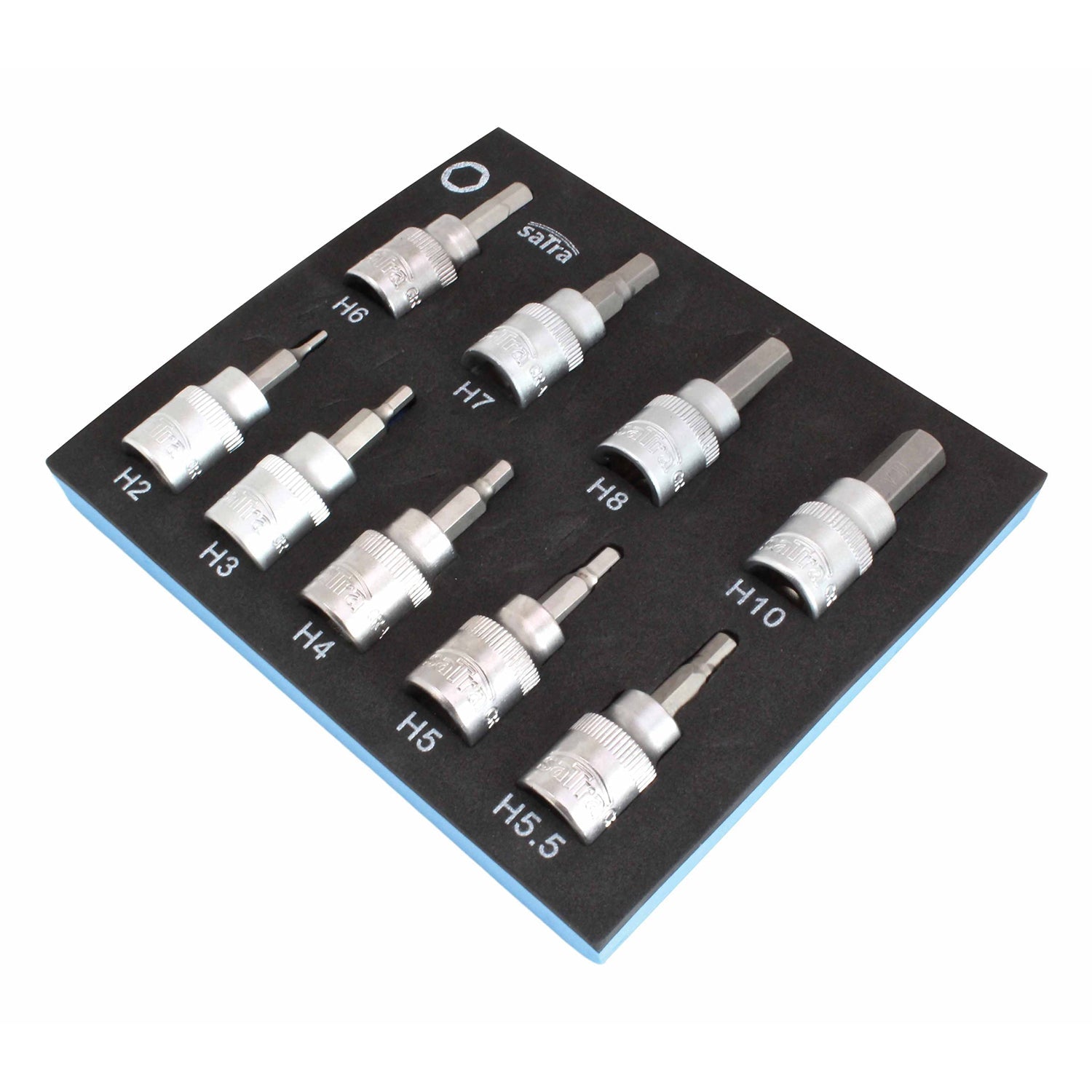 Penová vložka s nadstavcami imbus bity 3/8'' H2 - H10 9ks