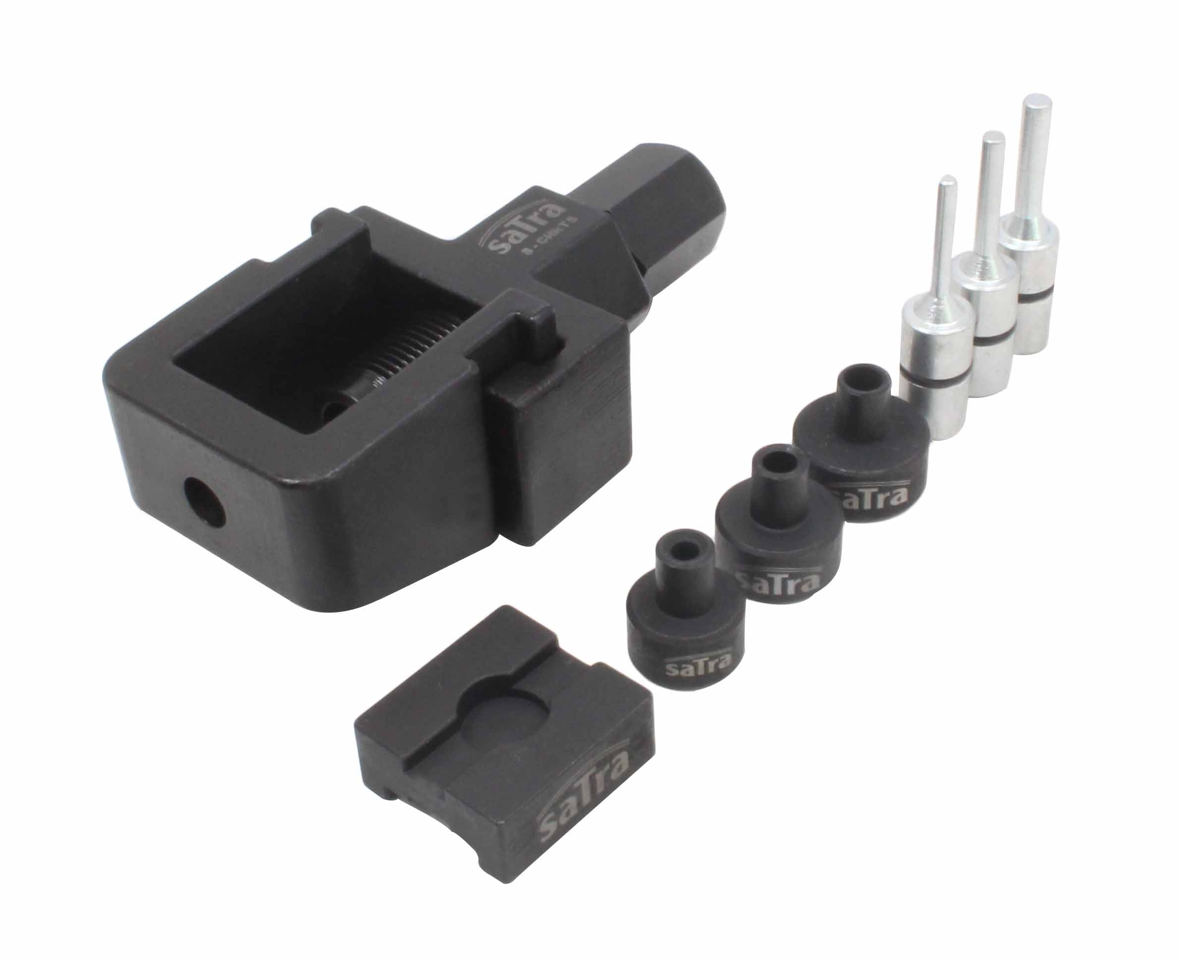 Súprava sťahováka a nitovača rozvodovej reťaze satra