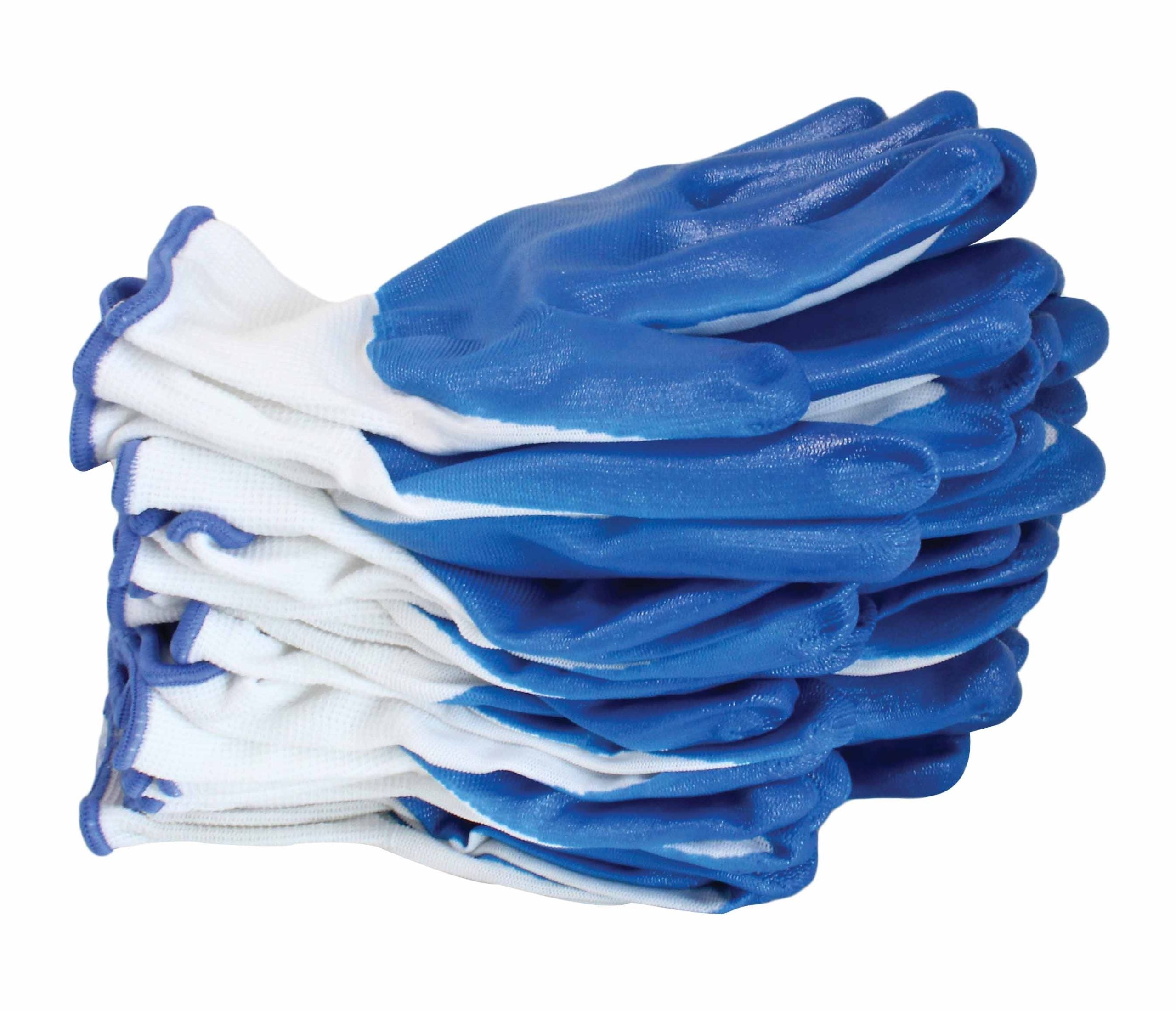 Súprava 12 kusov ochranných rukavíc potiahnutých latexom, veľkosť 9 (L)