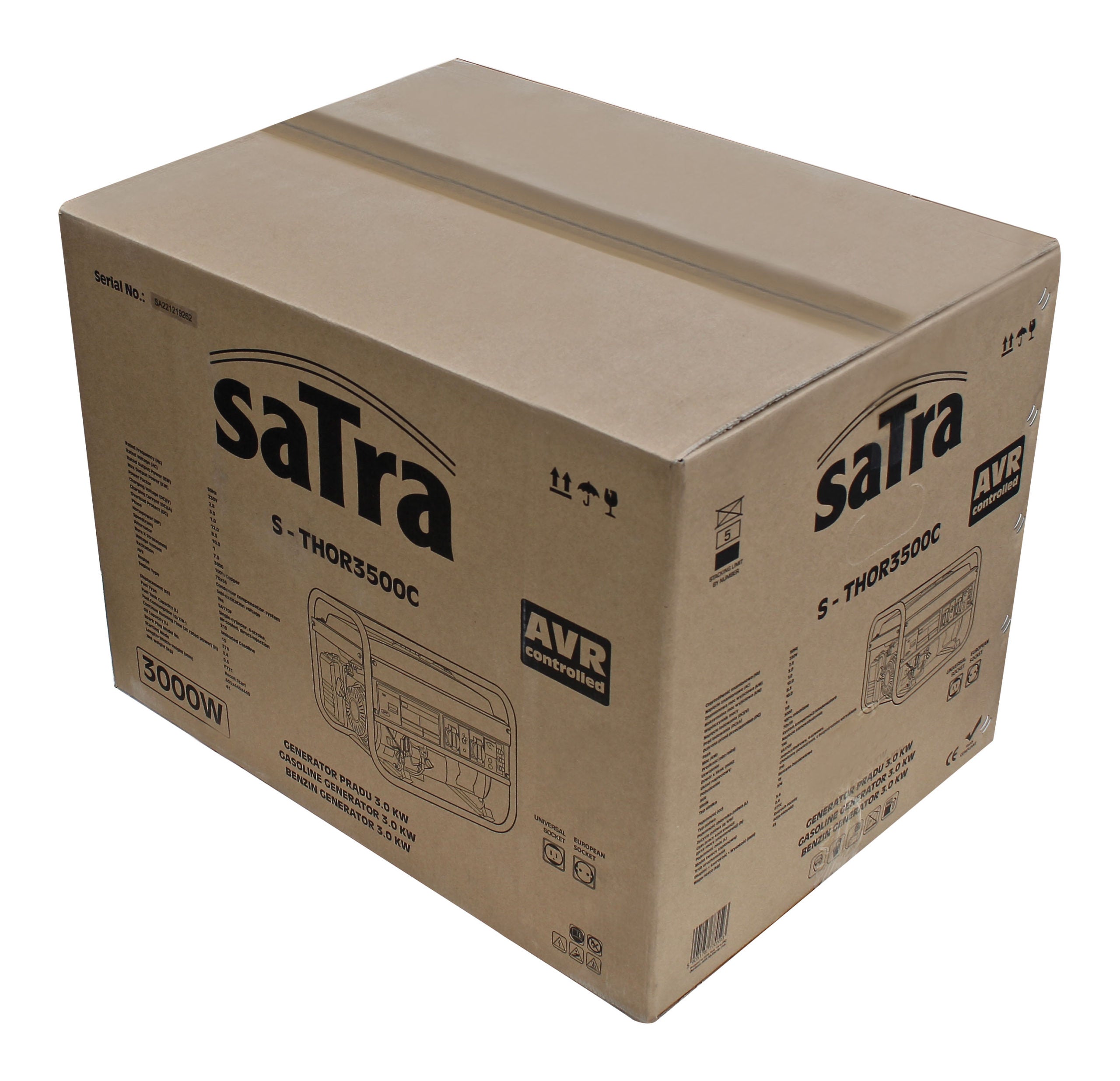 Benzinový generátor - elektrocentrála 3kW 7hp