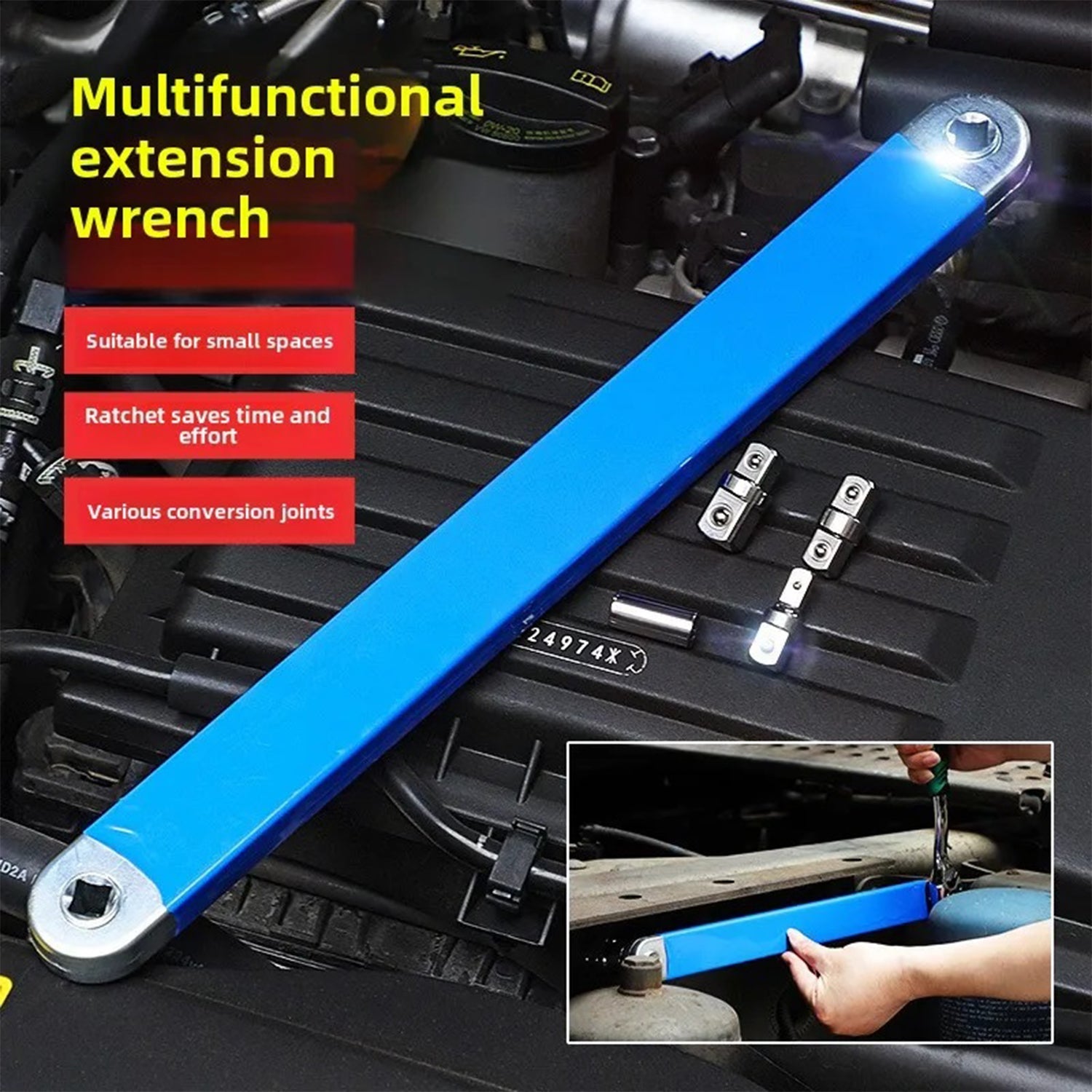 Teleskopické predĺženie - nadstavec na račňový kľúč 390mm Geko