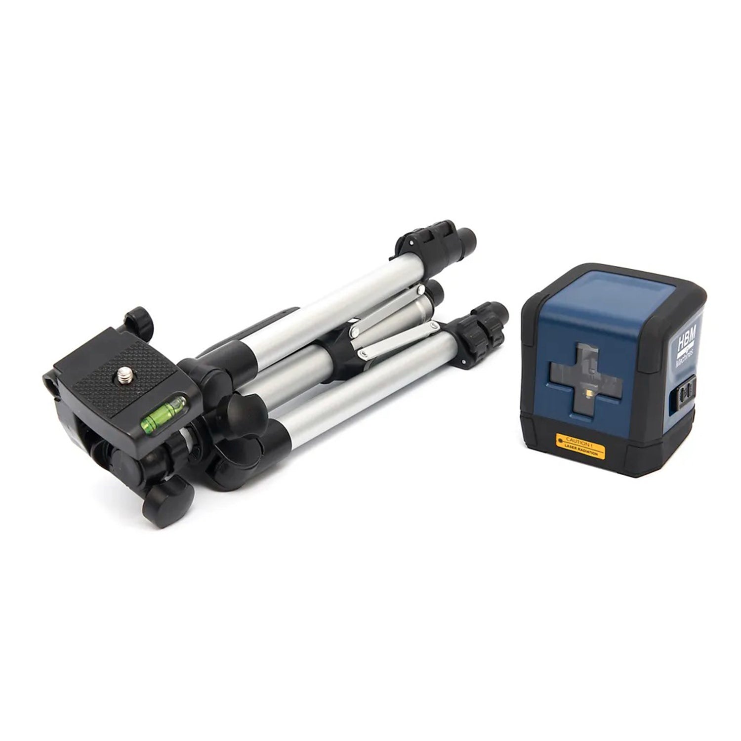 Laserová vodováha krížová so statívom, presnosť ±3 mm/10m, dosah 30m, IP54, ideálna na presné zarovnanie HBM