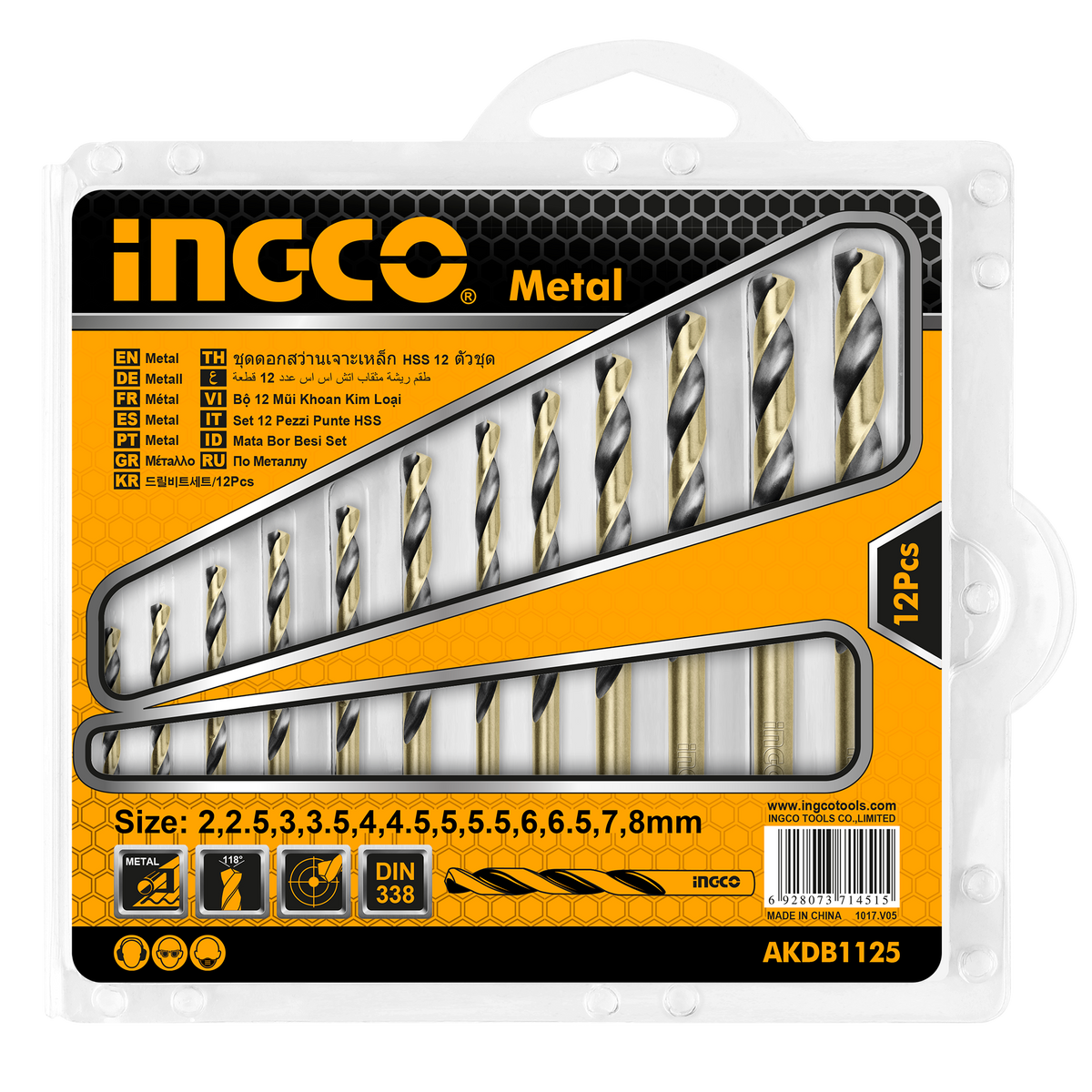 Sada 12 vrtákov na kov HSS 2 - 8mm Ingco