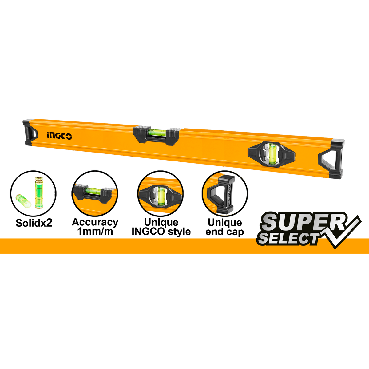 Vodováha super select 100 cm ingco