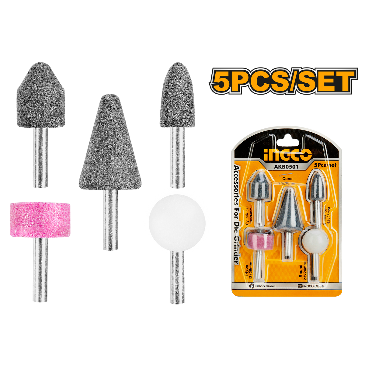 Sada 5 brúsnych kameňov na biax ingco