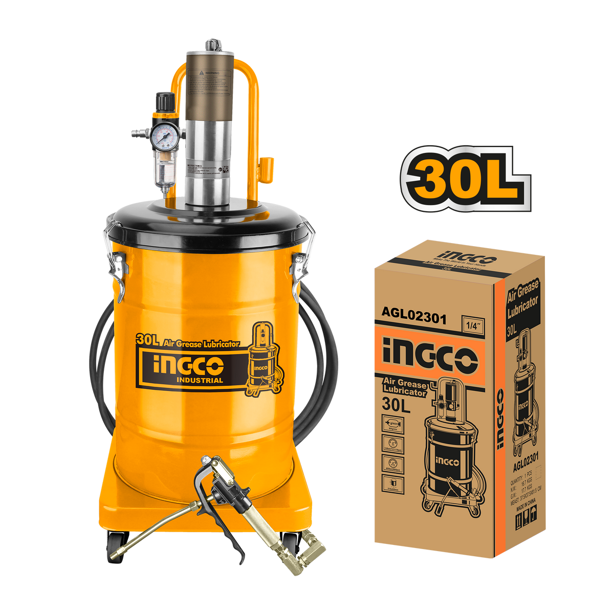 Pneumatické mazacie čerpadlo - maznica 30l Ingco