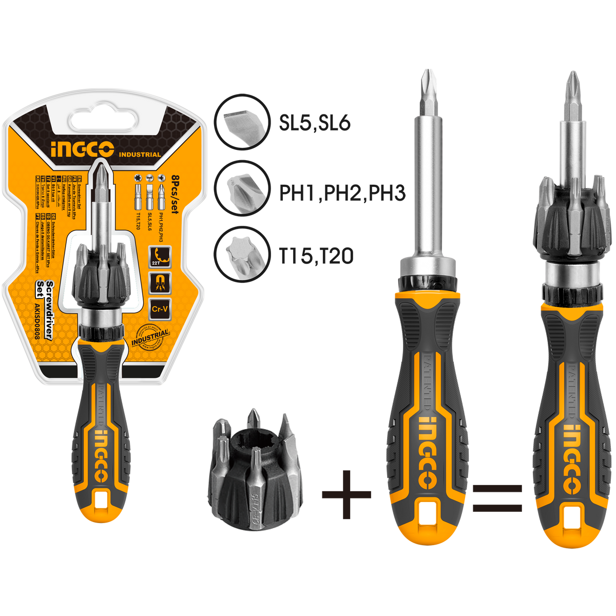 Skrutkovač s račňou 7 kusov ingco