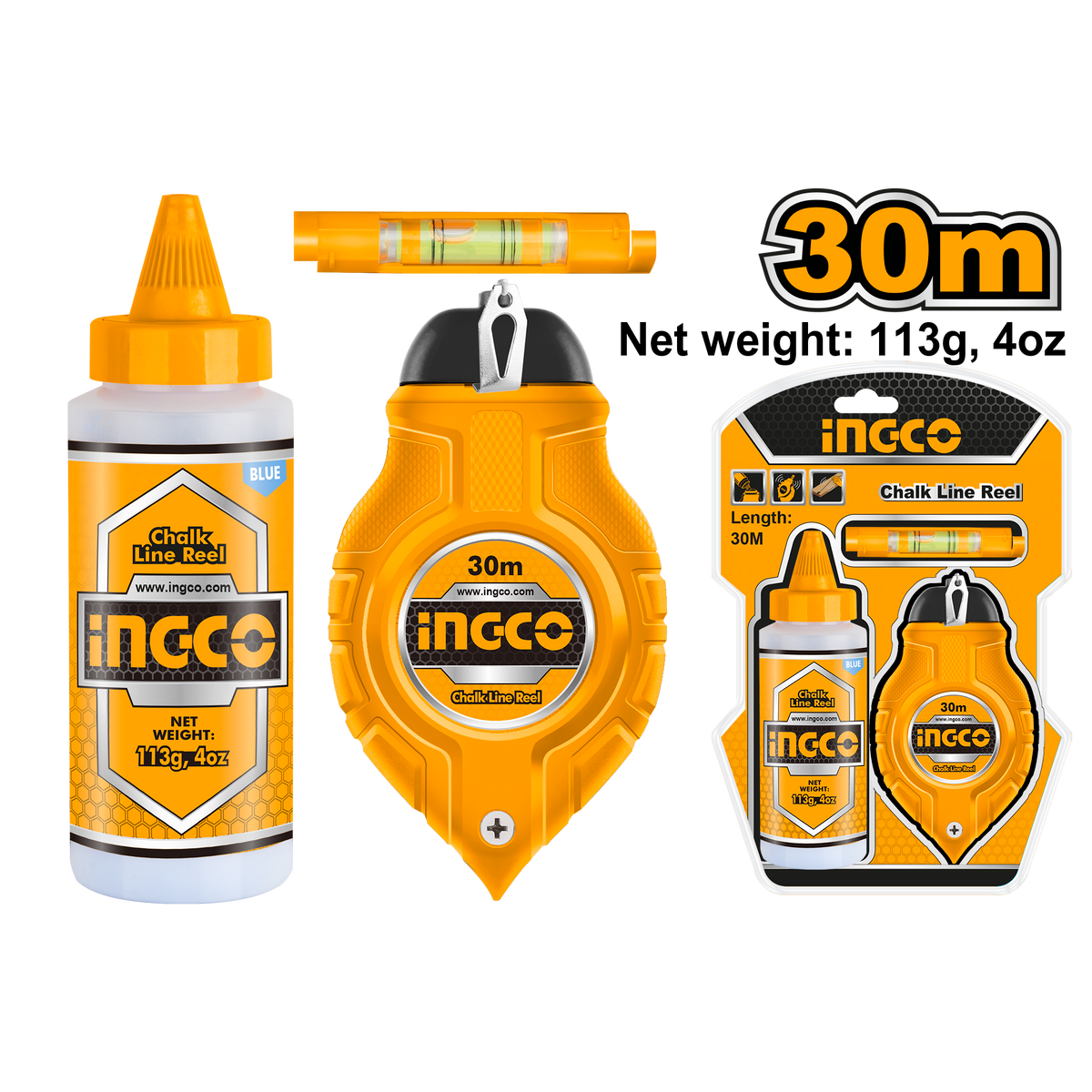 Šnúra na značenie čiar s kriedou 30 m ingco