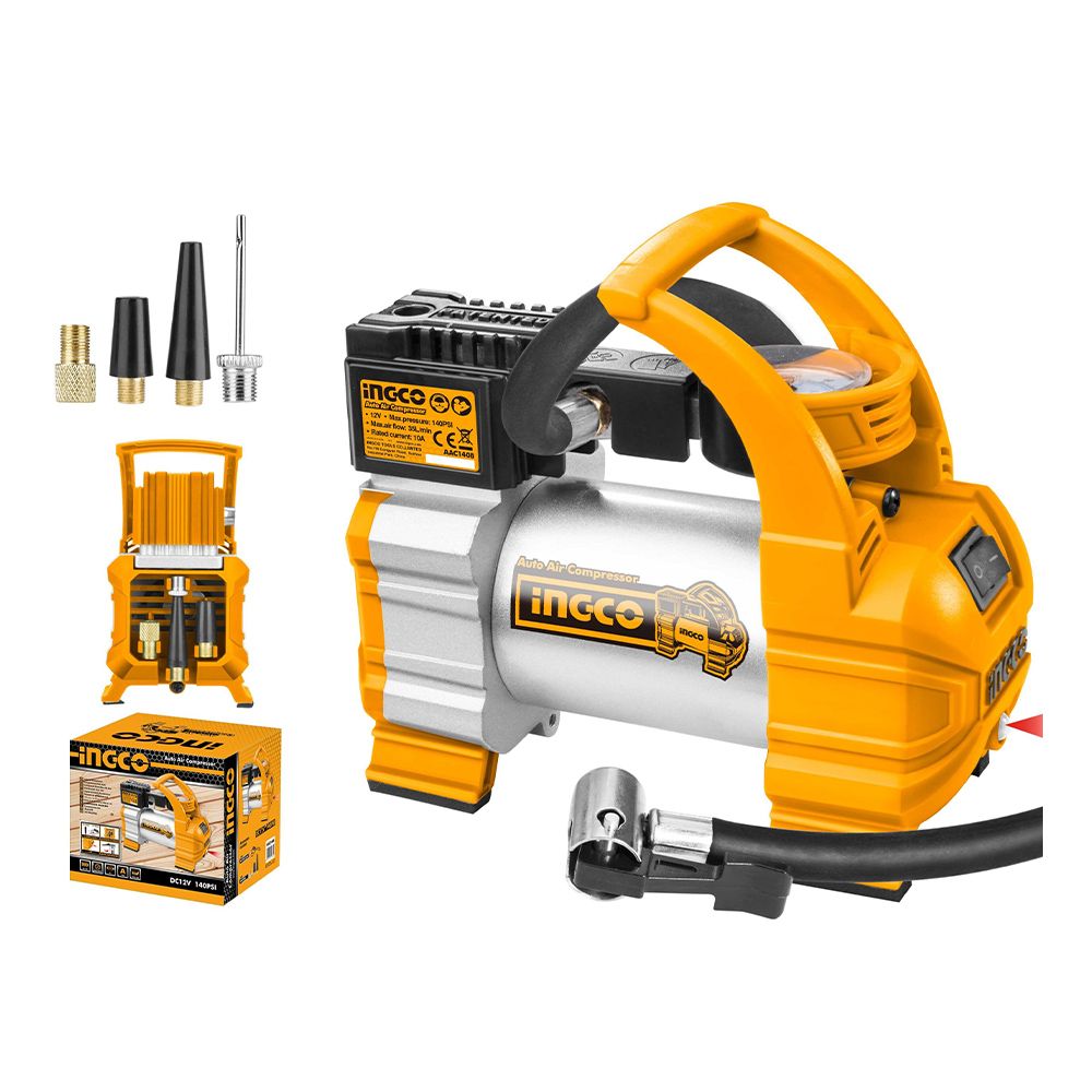 Vzduchový kompresor do auta 12V, 35l/min Ingco