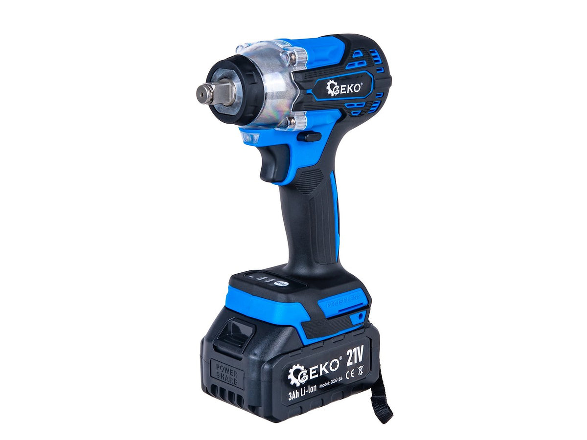 Akumulátorový rázový uťahovák 1/2'', 21V, 3Ah, 350Nm, Geko