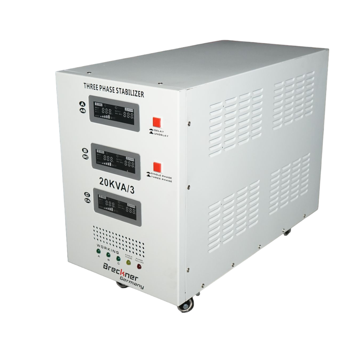 Automatický trojfázový stabilizátor napätia 20kVA, 16kW, servomechanizmus Breckner Germany