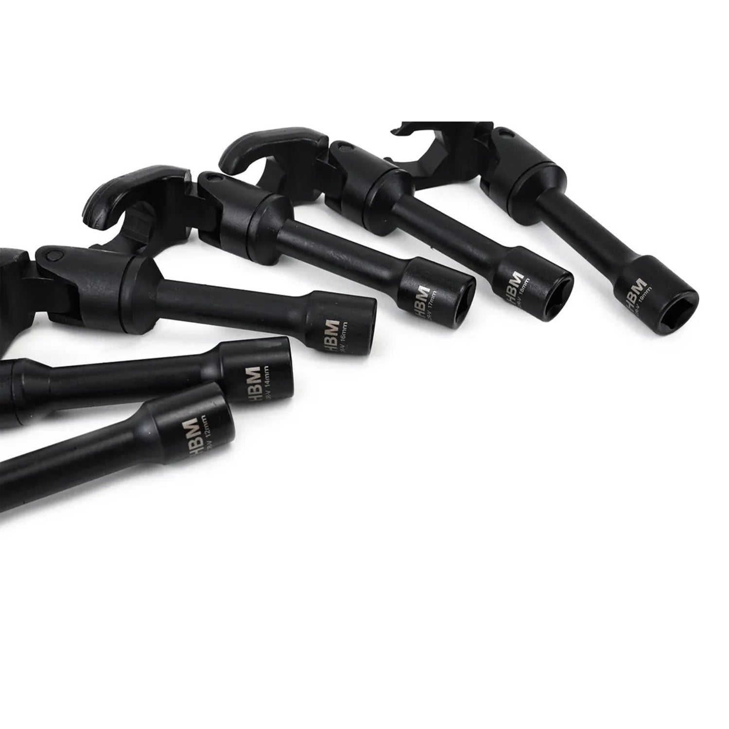 Súprava 6 orechov 3/8 s kĺbom pre potrubia 12–19mm HBM