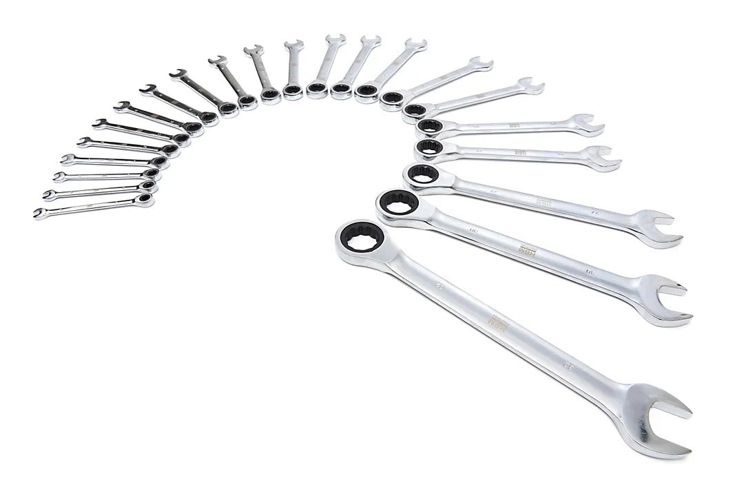 Sada kombinovaných očko-plochých kľúčov s račňou 22ks 6 - 32mm HBM