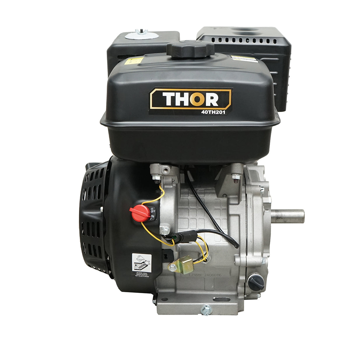 Benzínový motor 13HP, 4-taktný, hriadeľ s perom 25mm, 389cm3, štartovanie lankom, Thor