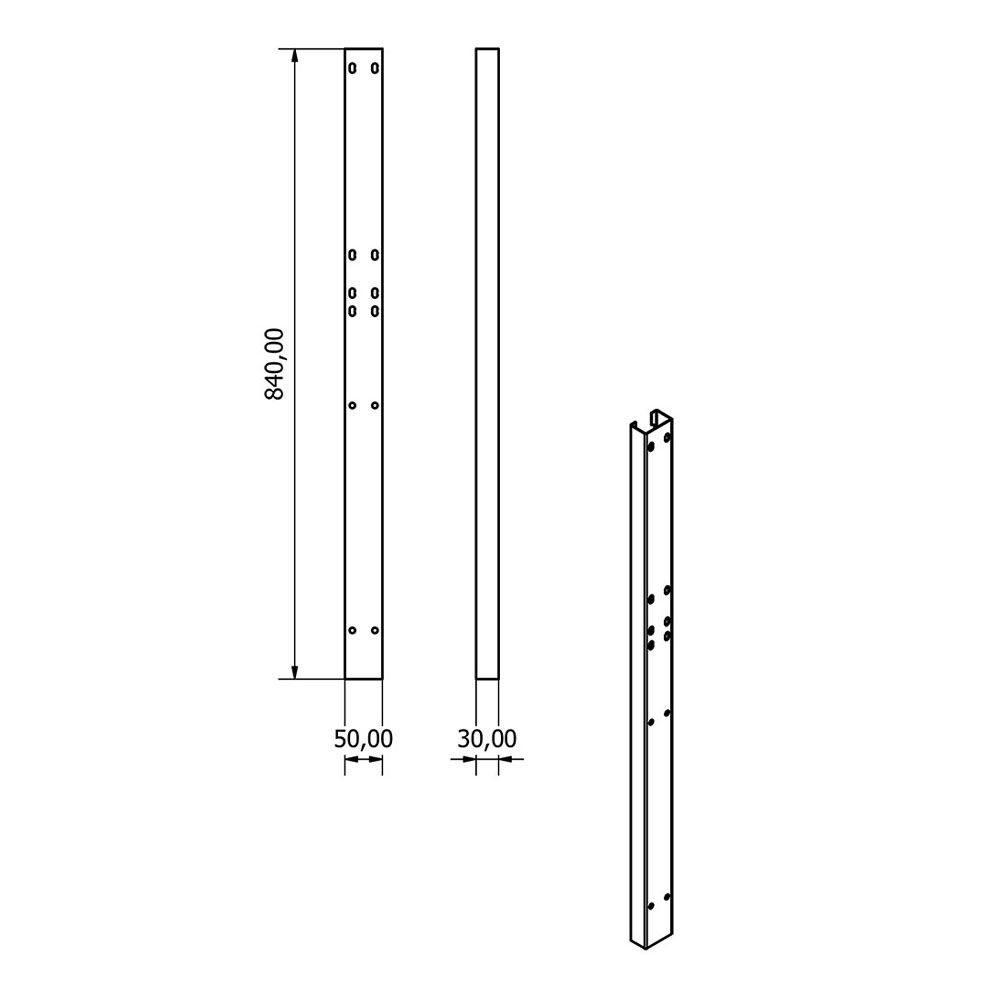 Krátka spojovacia lišta pre nábytok GB9469 a GB9533