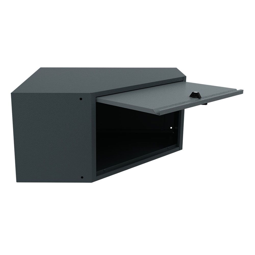 Závesný rohový dielenský korpus na stenu – 75 × 75 × 37 cm