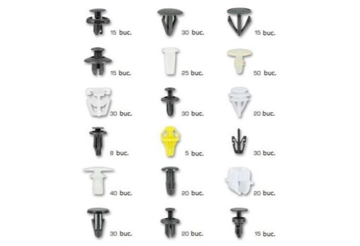 Sada plastových klipov a úchytiek pre honda 345 kusov