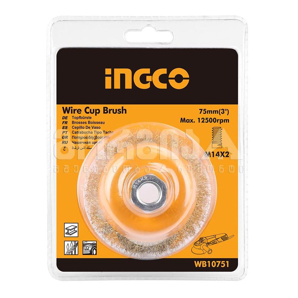 Zkrútená drôtená kefa pre uhlovú brúsku 75 mm ingco