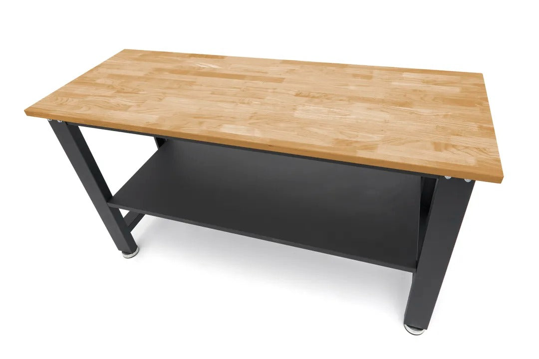 Výškovo nastaviteľný pracovný stôl s masívnou drevenou doskou 160cm HBM