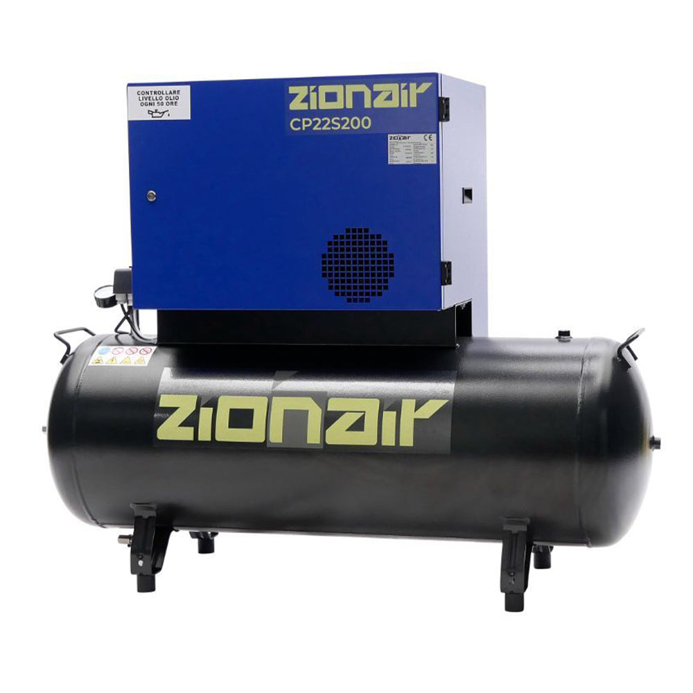 Tichý kompresor 2.2 kw 10 bar 200 l 230 v zionair
