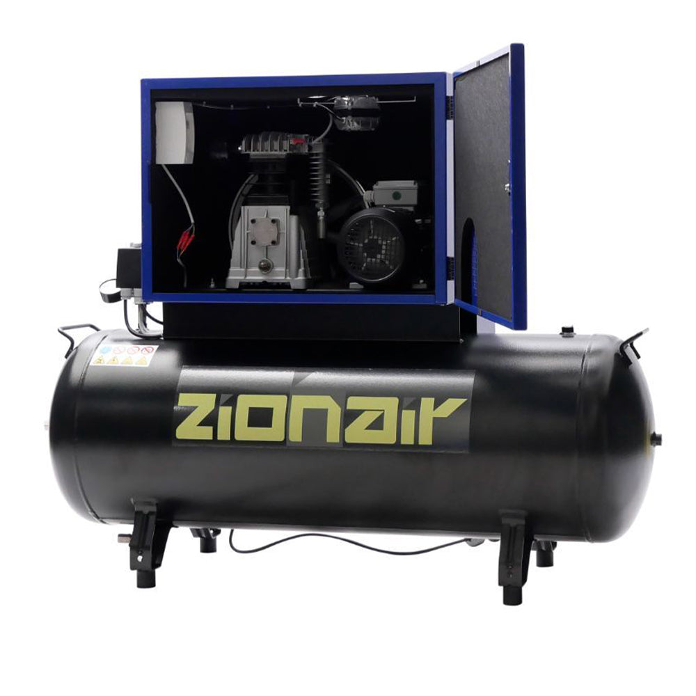 Tichý kompresor 3 kw 11 bar 200 l 400 v zionair