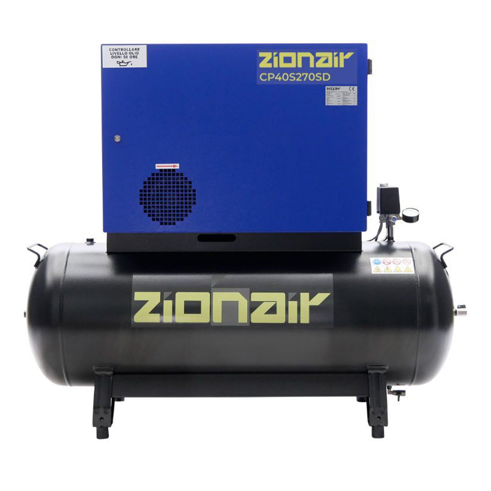 Tichý kompresor so spúšťaním star-delta 4 kw 11 bar 270 l 400 v zionair