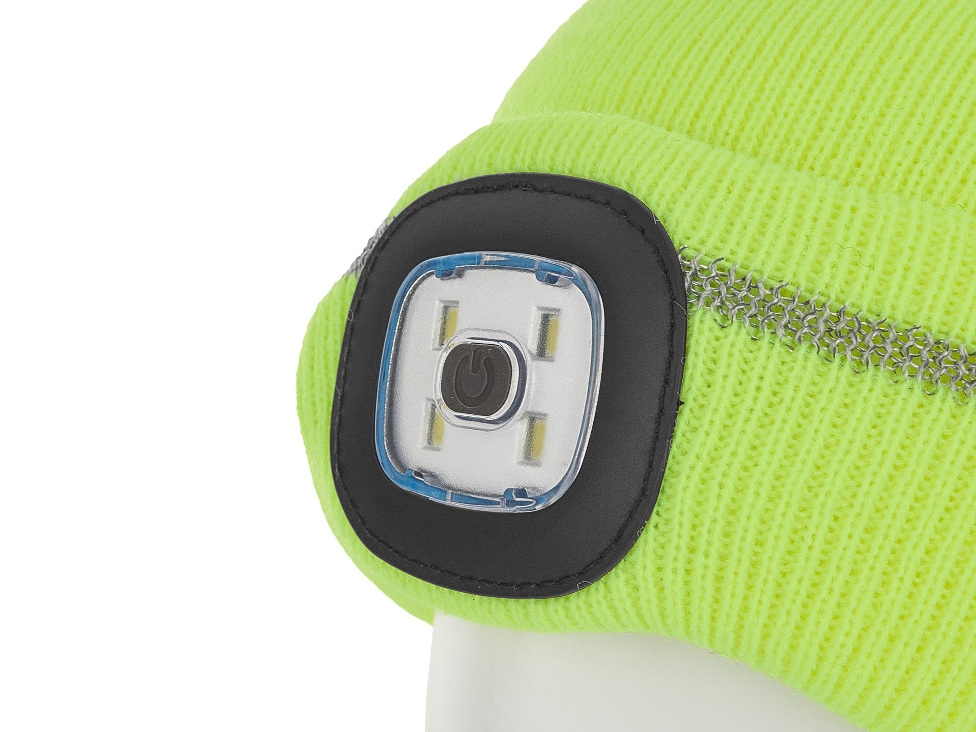 Zelená čiapka s nabíjateľným LED svetlom