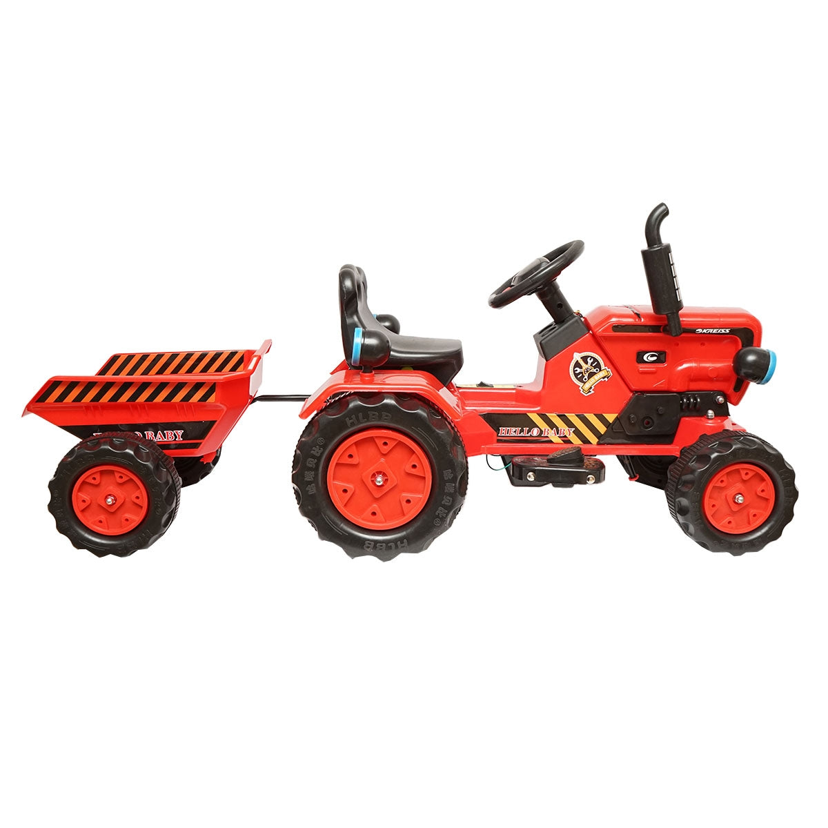 Detský elektrický traktor s prívesom a batériou, 3 - 6 rokov, Hello Baby
