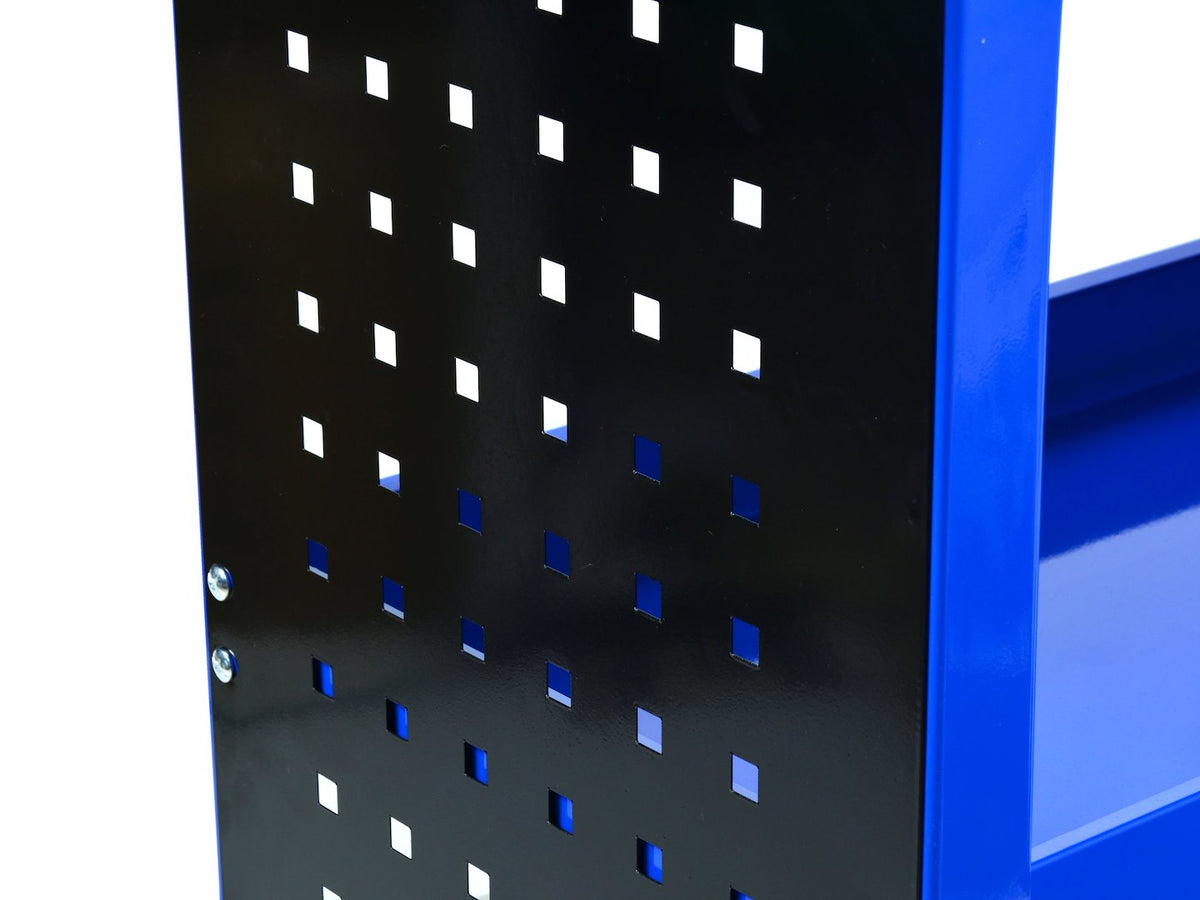 Dielenský montážny vozík na náradie s 3 policami a bočným panelom Geko
