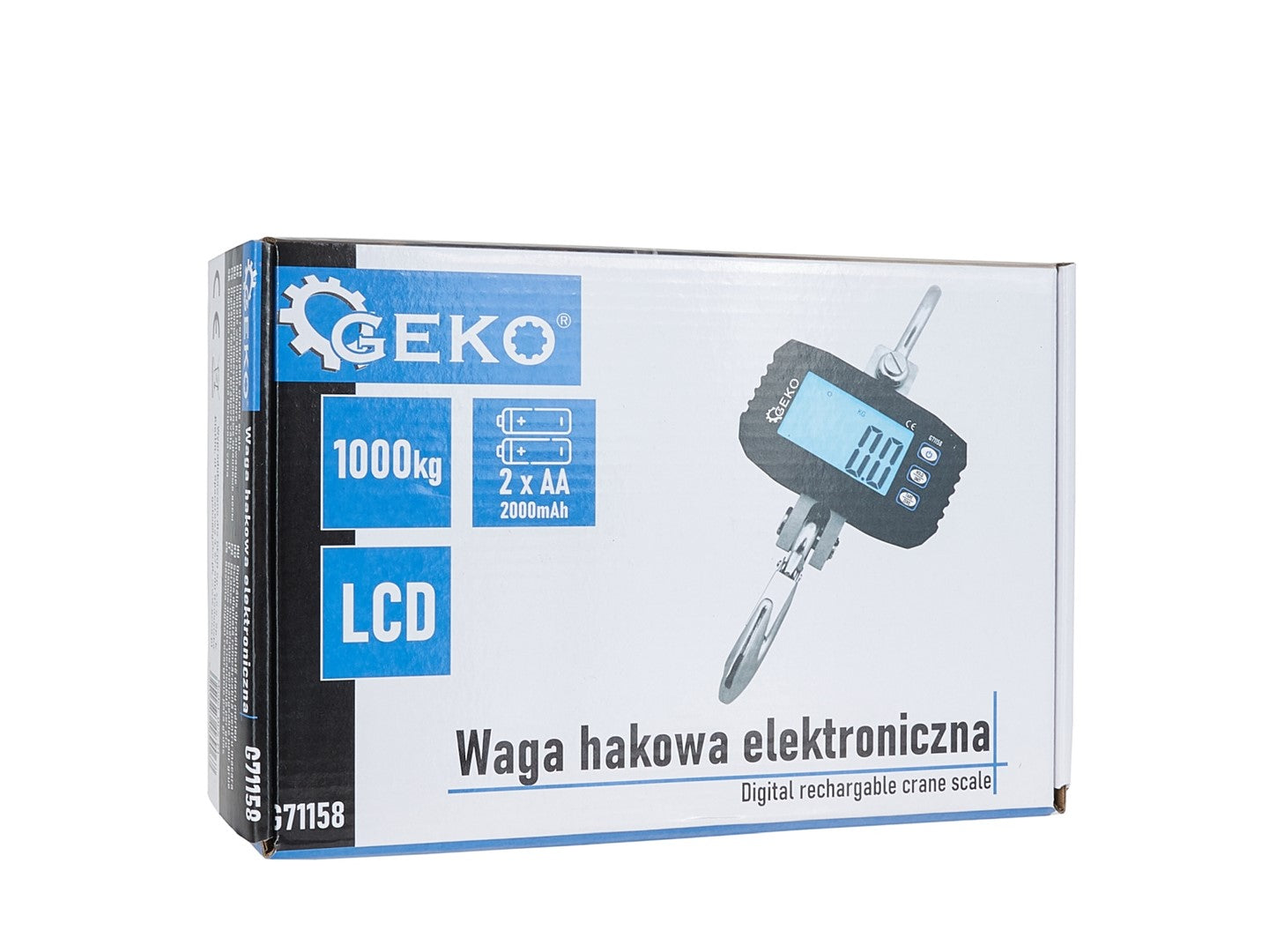 Digitálna háková závesná váha s diaľkovým ovládačom 1000kg Geko
