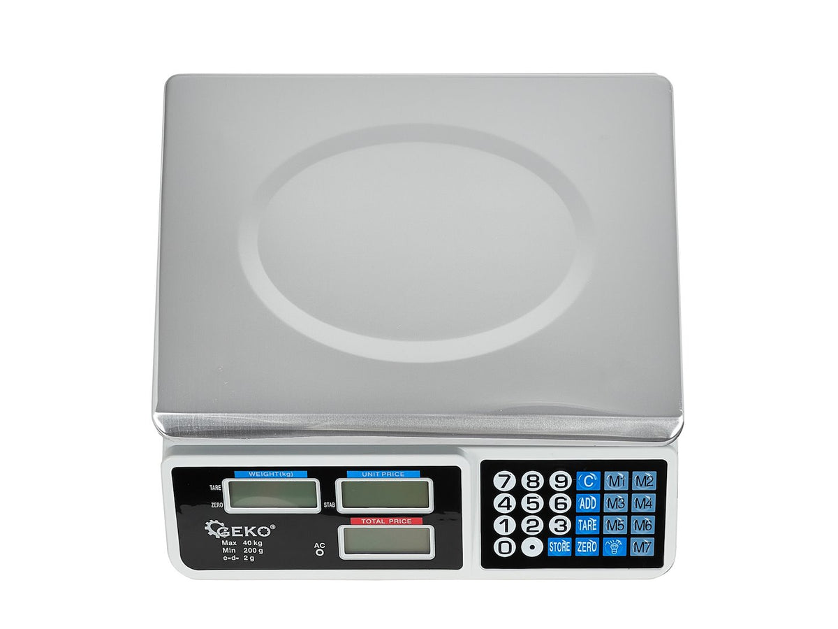 Digitálna stolná váha s LCD displejom, obchodná, 40kg, Geko