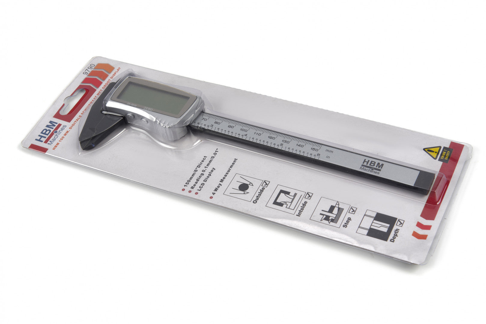 Digitálne posuvné meradlo - šublera, z uhlíkových vlákien 150mm HBM