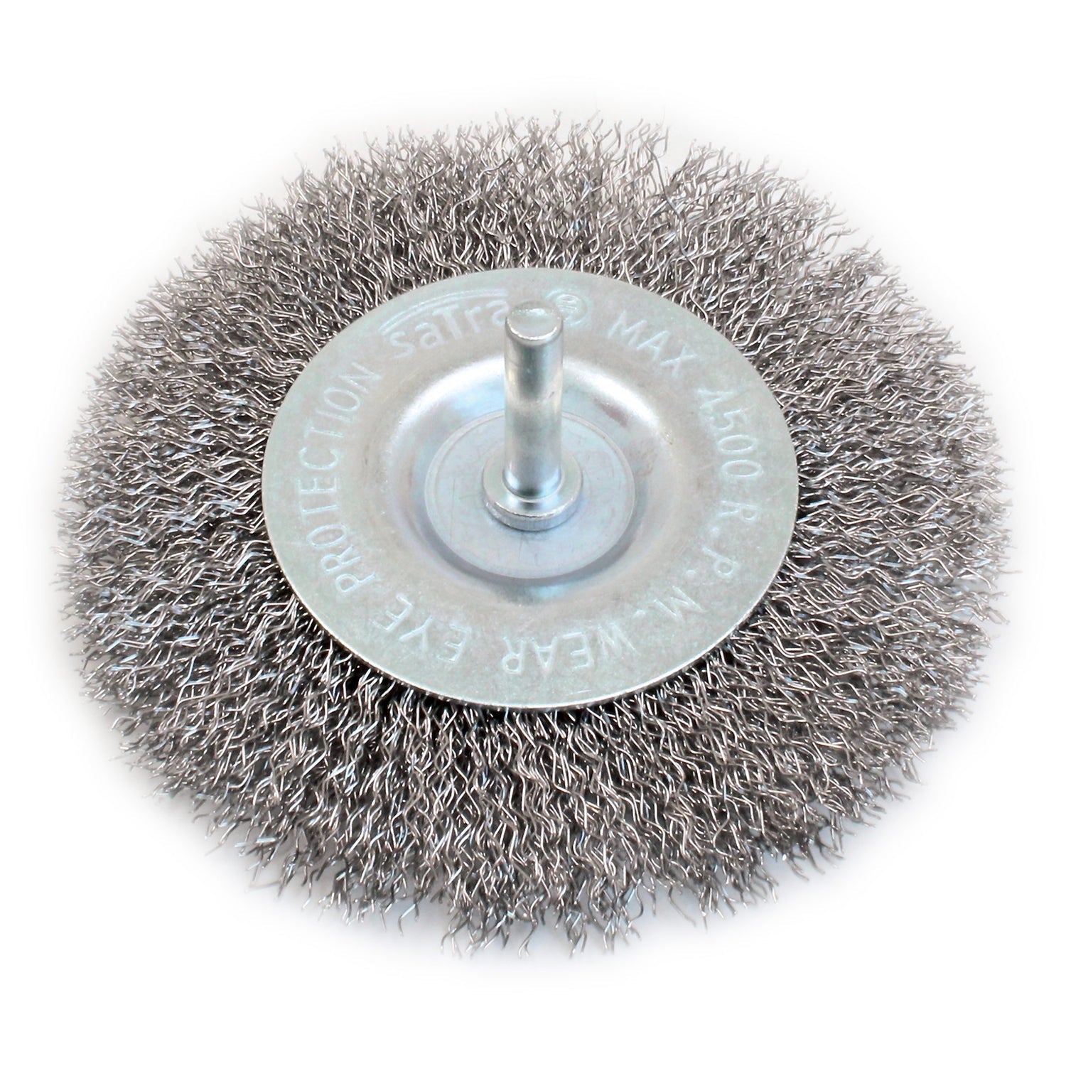 Drôtená kefa - kotúč na vŕtačku, oceľová, so stopkou, 100 x 6mm